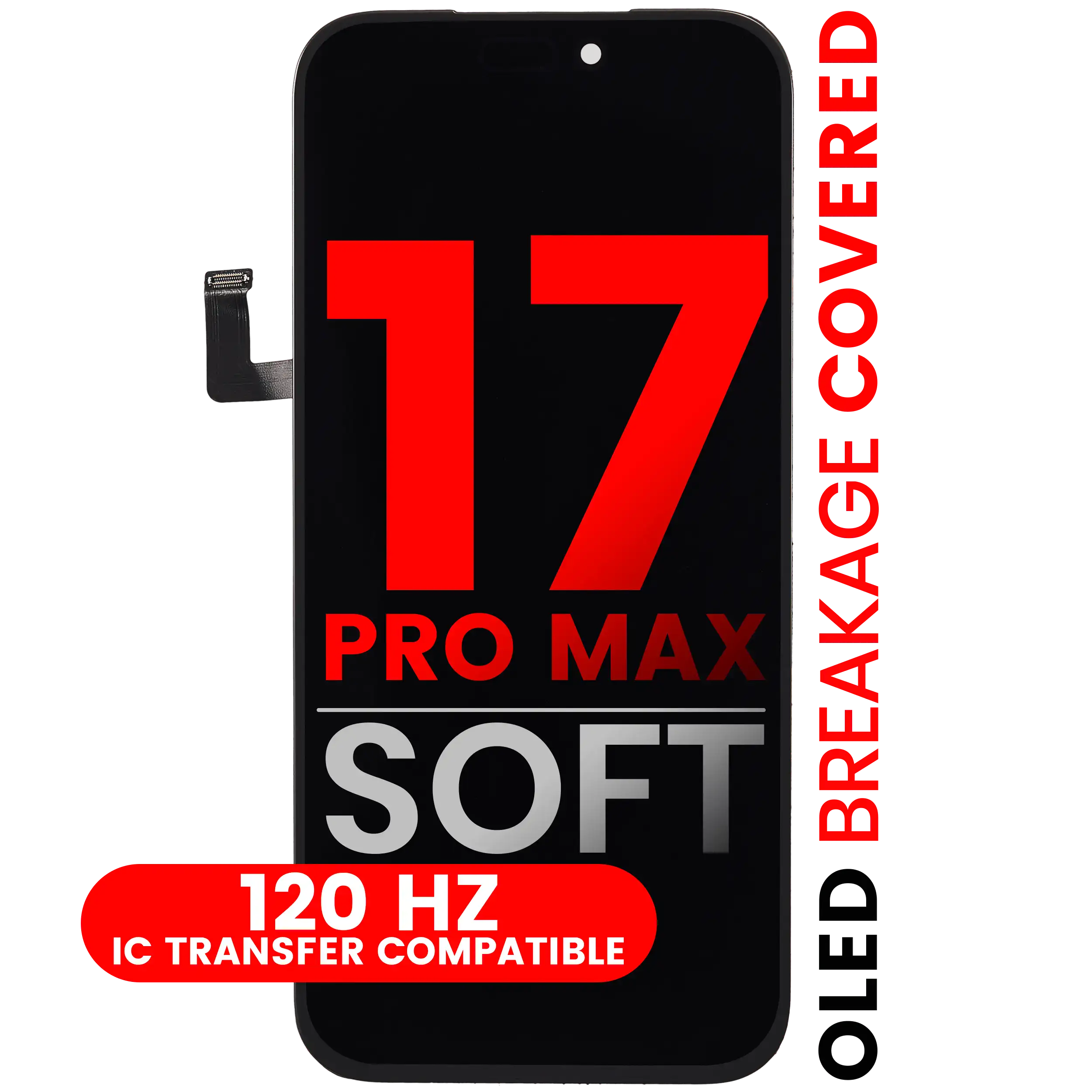 OLED Display Compatible with iPhone 17 Pro Max (Aftermarket Pro: XO7 Soft) (120Hz)