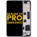 LCD-Display mit Rahmen für Realme 10 Pro (RMX3661) (Refurbished) (Nebula Blue)