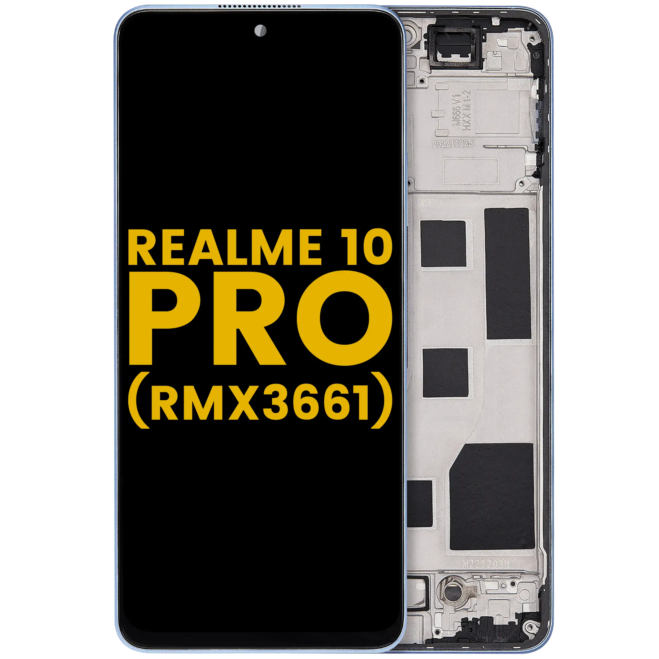 LCD-Display mit Rahmen für Realme 10 Pro (RMX3661) (Refurbished) (Nebula Blue)