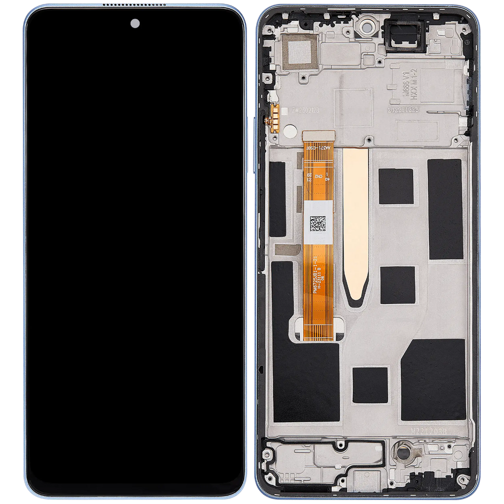 LCD-Display mit Rahmen für Realme 10 Pro (RMX3661) (Refurbished) (Nebula Blue)