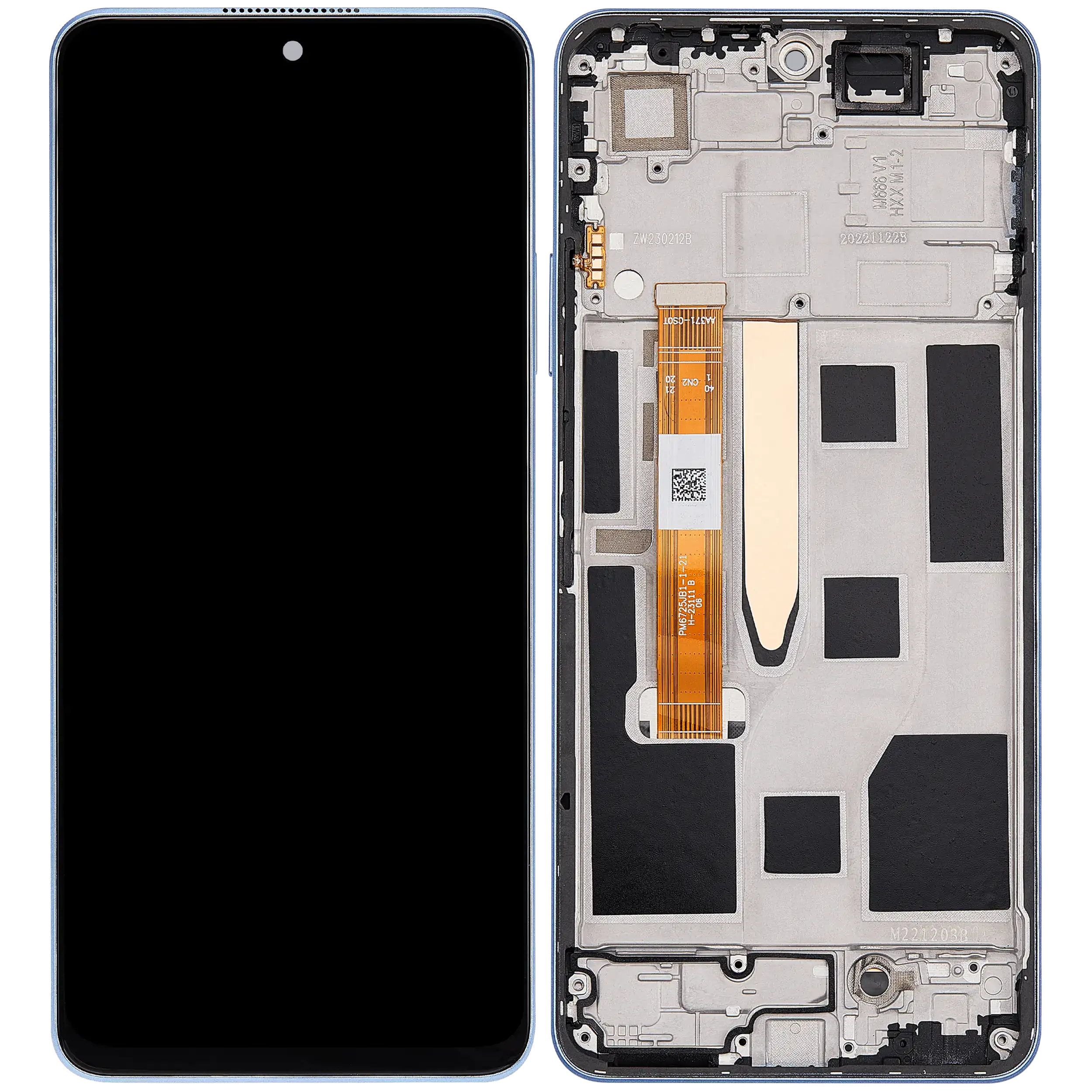 LCD-Display mit Rahmen für Realme 10 Pro (RMX3661) (Refurbished) (Nebula Blue)