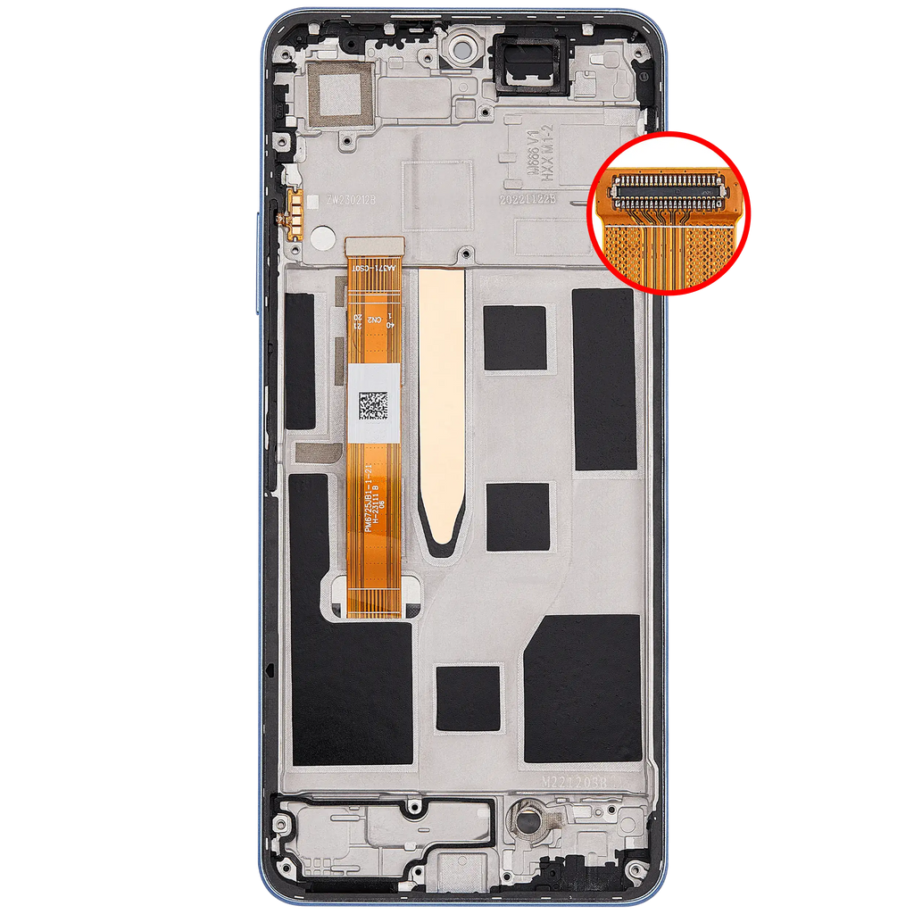 LCD-Display mit Rahmen für Realme 10 Pro (RMX3661) (Refurbished) (Nebula Blue)