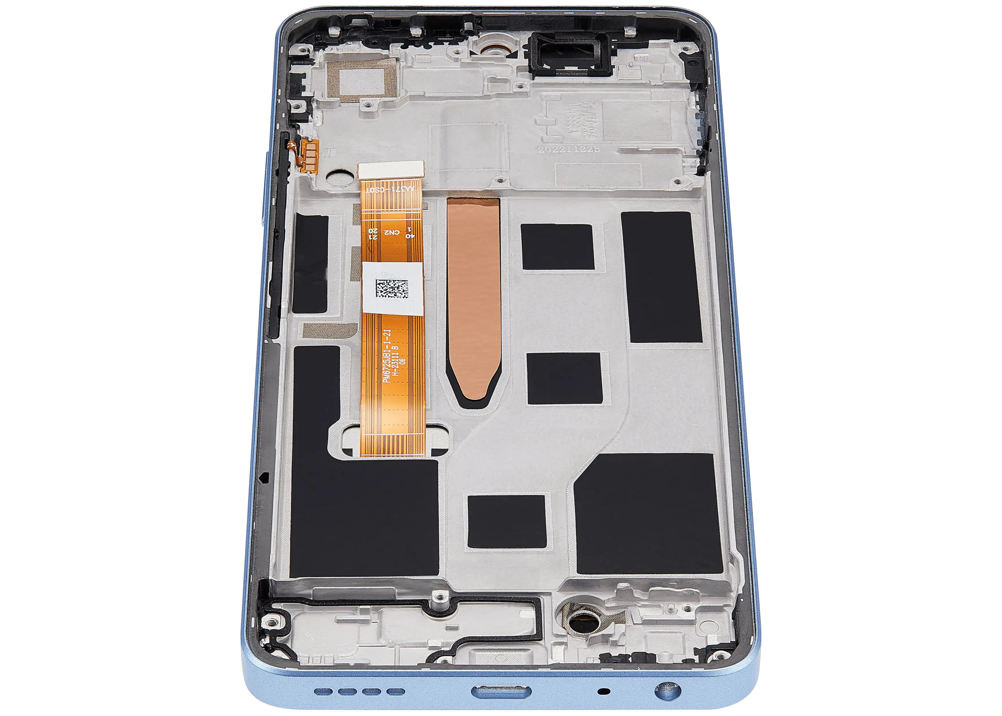 LCD-Display mit Rahmen für Realme 10 Pro (RMX3661) (Refurbished) (Nebula Blue)