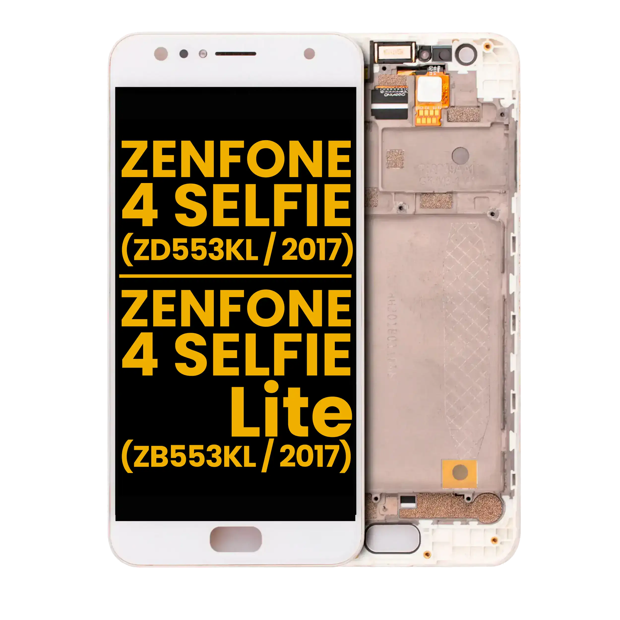 LCD-Bausatz mit Rahmen für Asus ZenFone 4 Selfie & Lite Weiß Refurbished