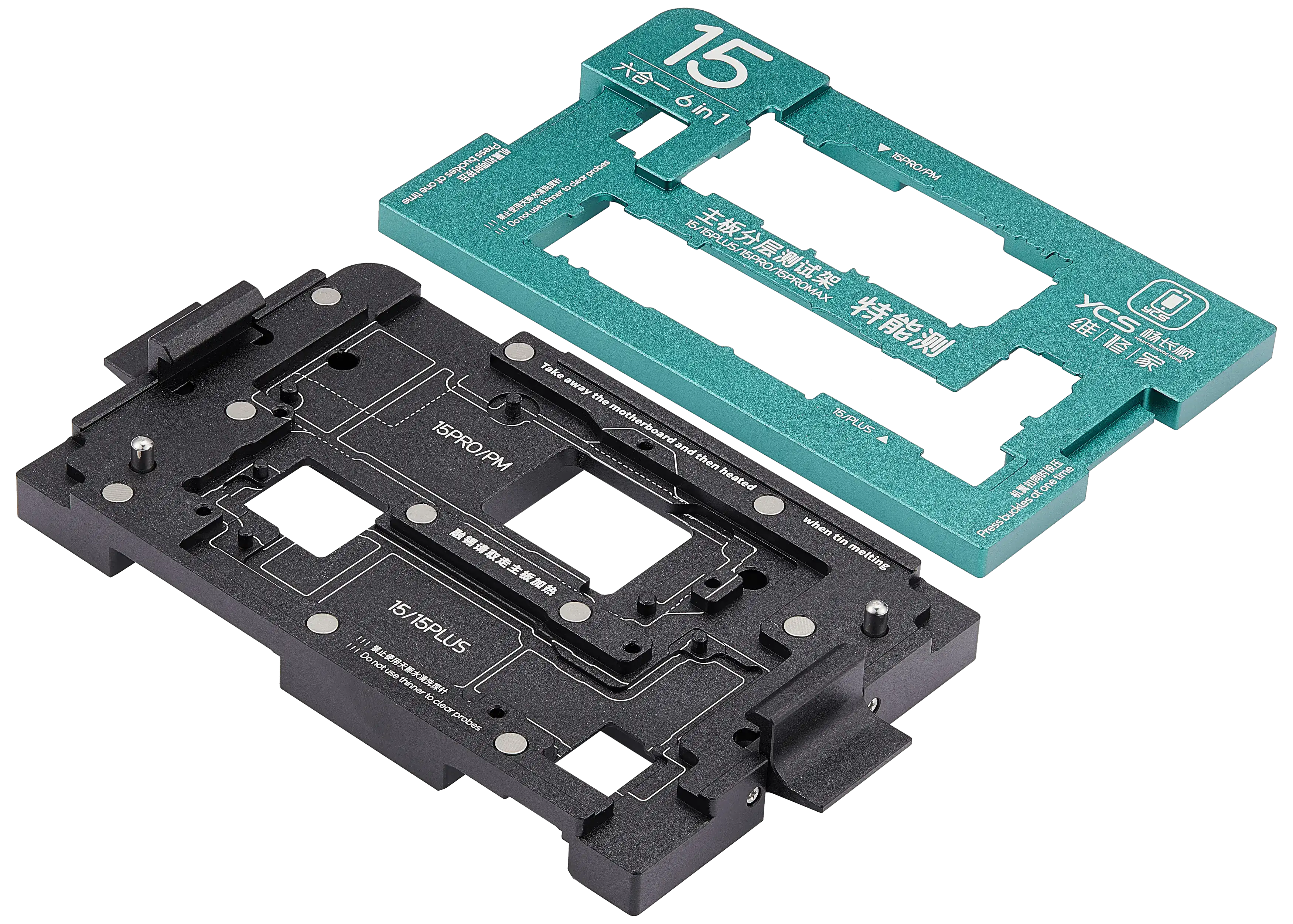 iSocket Motherboard Platform Tester für iPhone 15 / 15 Plus / 15 Pro / 15 Pro Max (6 in 1) (No US-Version Pin Plate für 15 Pro / 15 Pro Max) (YCS)