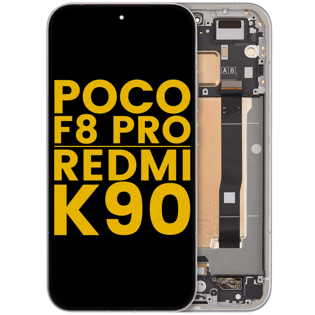 OLED Display with Frame for Poco F8 Pro / Redmi K90 (Refurbished) (Titanium Silver)