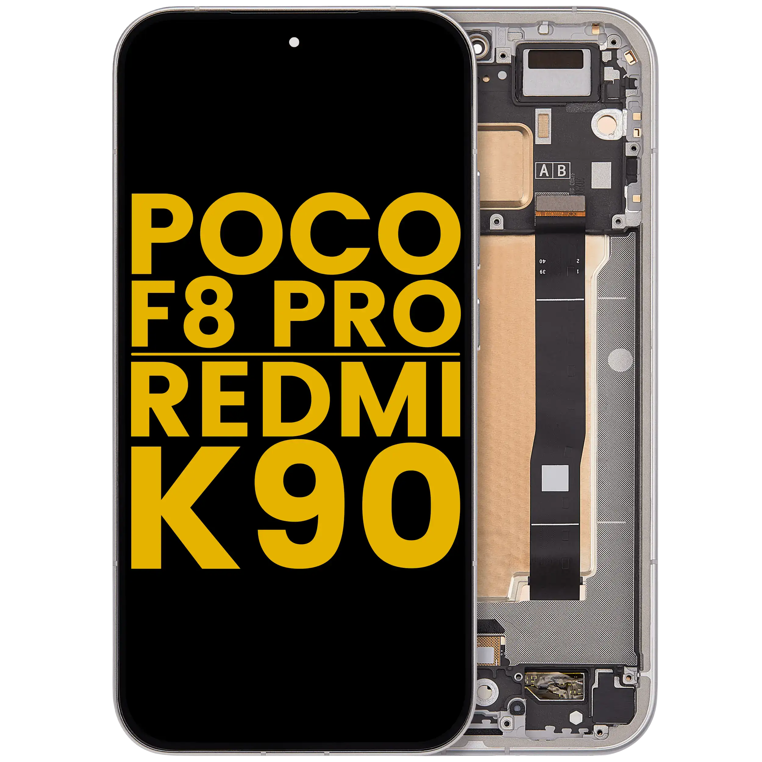 OLED Display with Frame for Poco F8 Pro / Redmi K90 (Refurbished) (Titanium Silver)