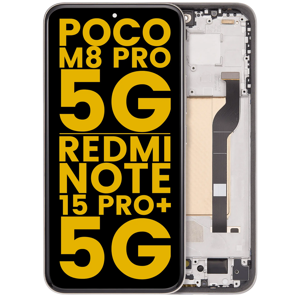 OLED-Display mit Rahmen für Xiaomi Poco M8 Pro 5G / Redmi Note 15 Pro+ 5G (Refurbished) (Mocha Brown)