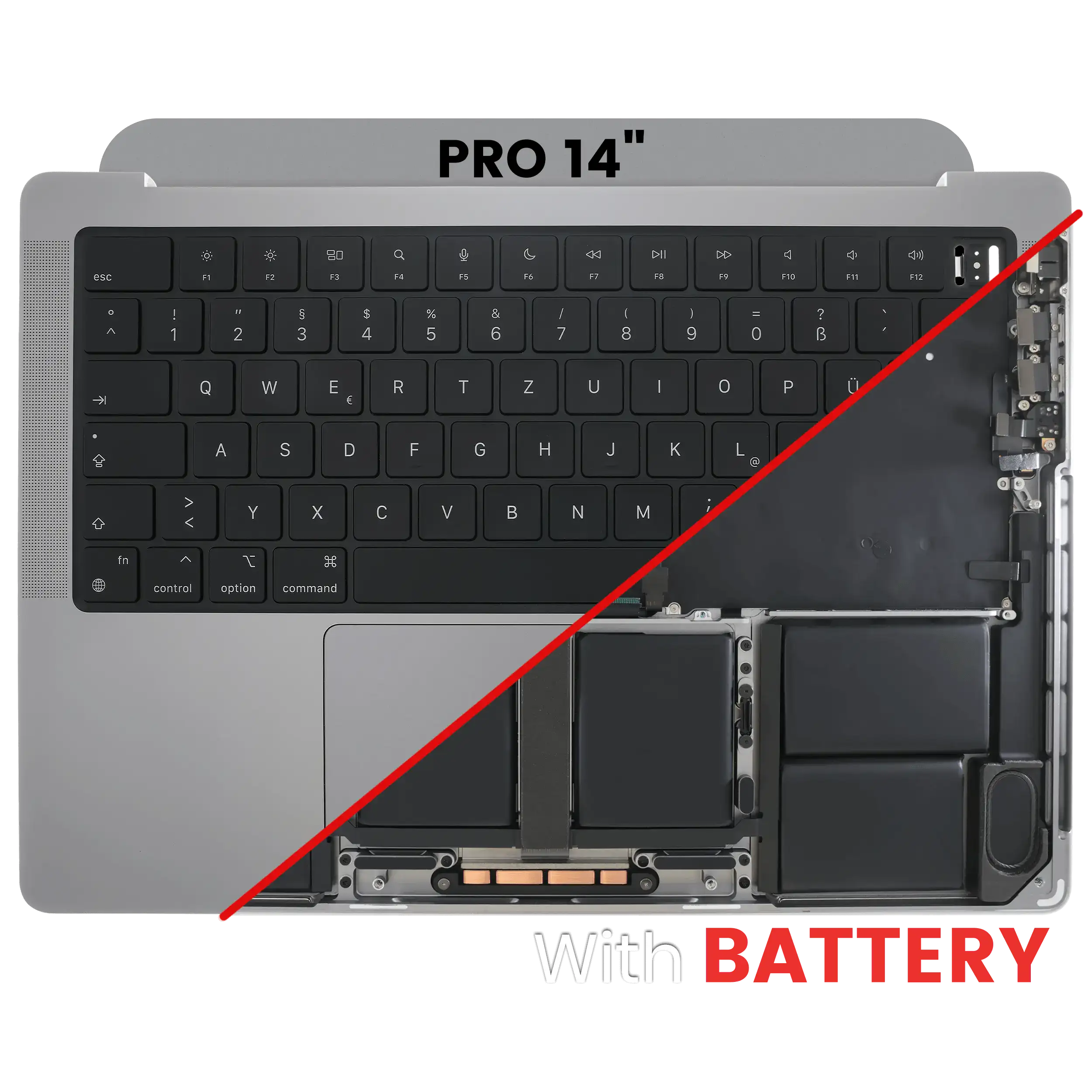 Topcase mit Akku & Tastatur für MacBook Pro 14 A2442/A2779 Space Grau