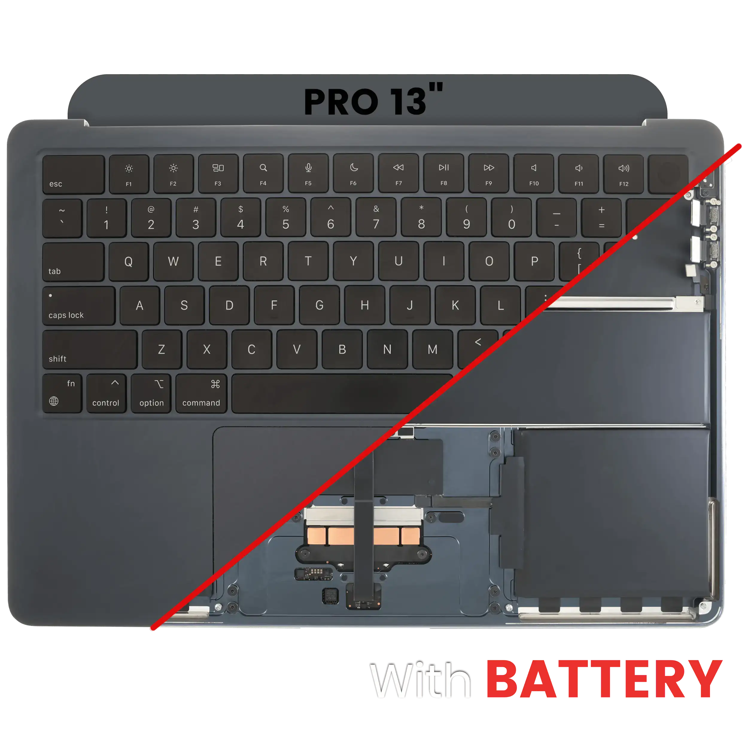 Top Case (with Battery and Keyboard) for MacBook Air 13" (A3113) (US English) (used OEM pull, Grade B) (Midnight)