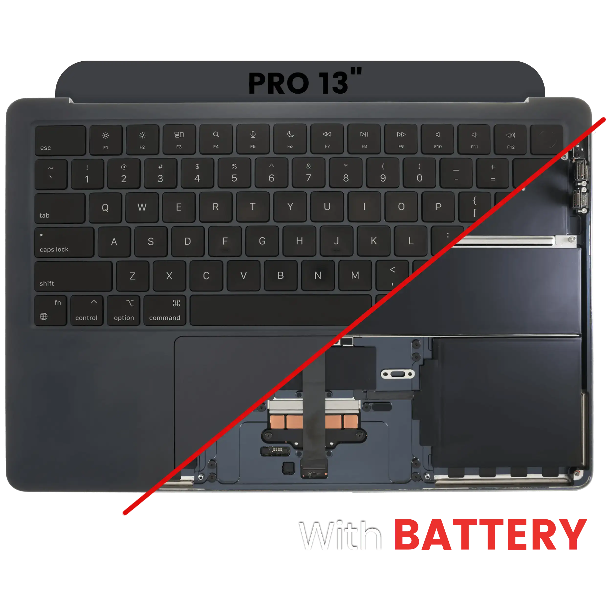 Top Case mit Akku + Tastatur MacBook Air 13" A2681 Midnight OEM B