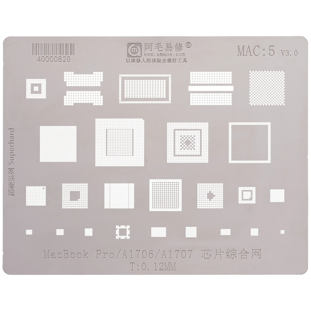 IC-Komplettschablone für MacBook Pro 13" / 15" A1706 / A1707 (2016-2017) (MAC 5)