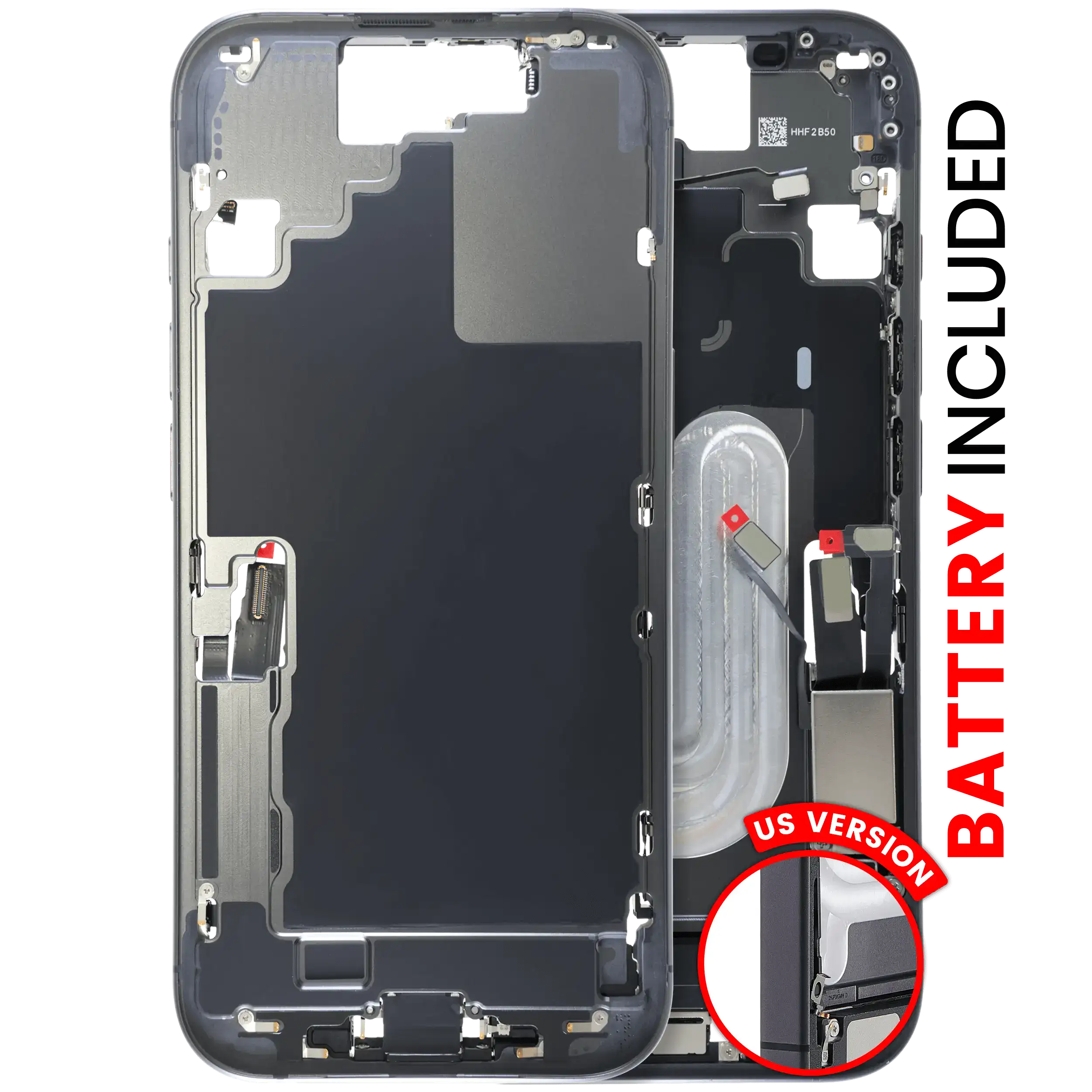 Back Cover/Frame with Battery for iPhone 17 (Original OEM) (US Version) (Black)