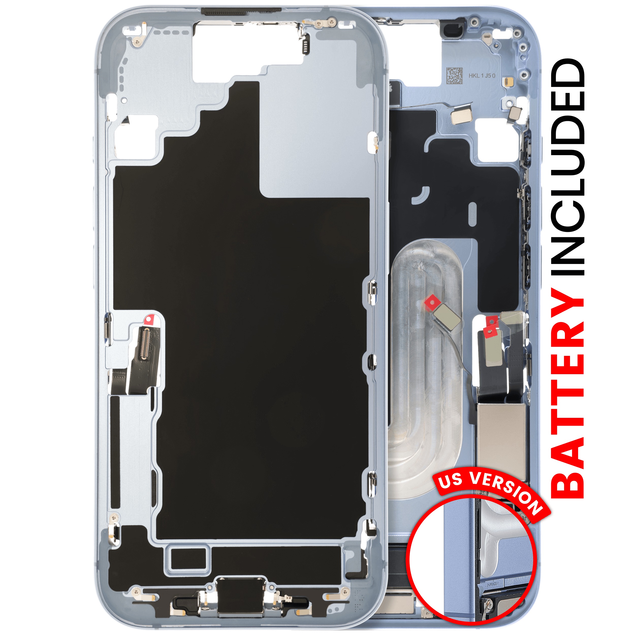 Backcover/Rahmen inkl. Akku für iPhone 17 (Original OEM, Mist Blue)