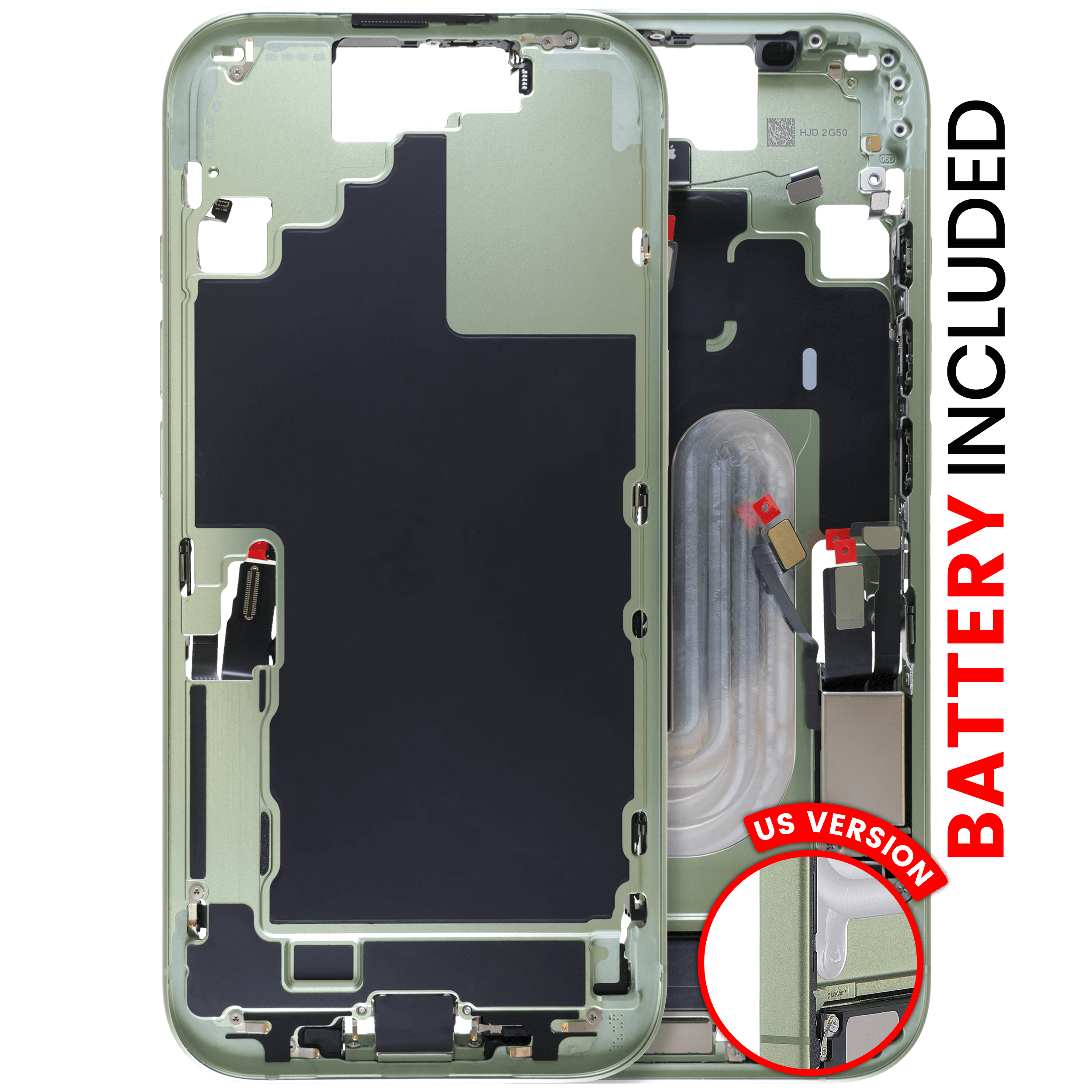 Backcover/Rahmen inklusive Akku für iPhone 17 (Original OEM) (US-Version) (Sage)