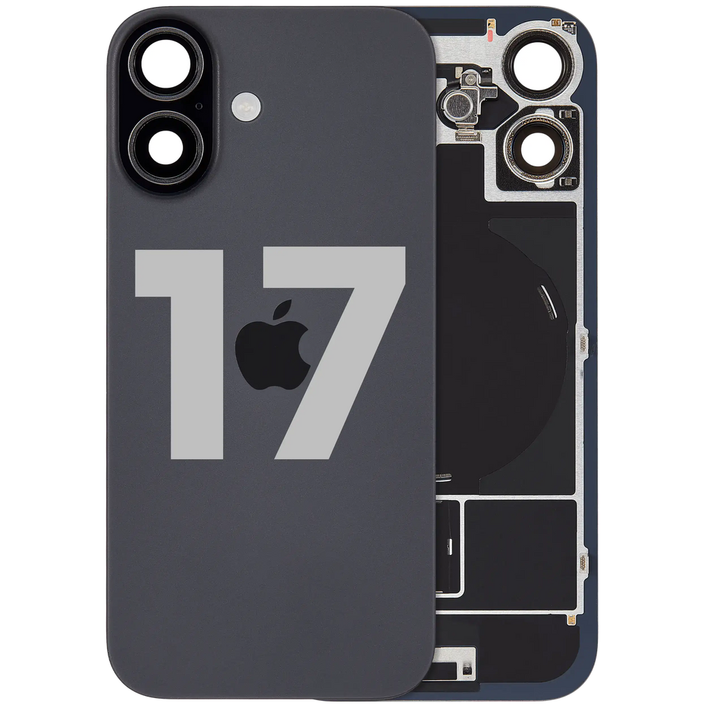 Back Cover with MagSafe Magnet, NFC & Flash Flex Cable for iPhone 17 (Used OEM Part, Grade A, Black)