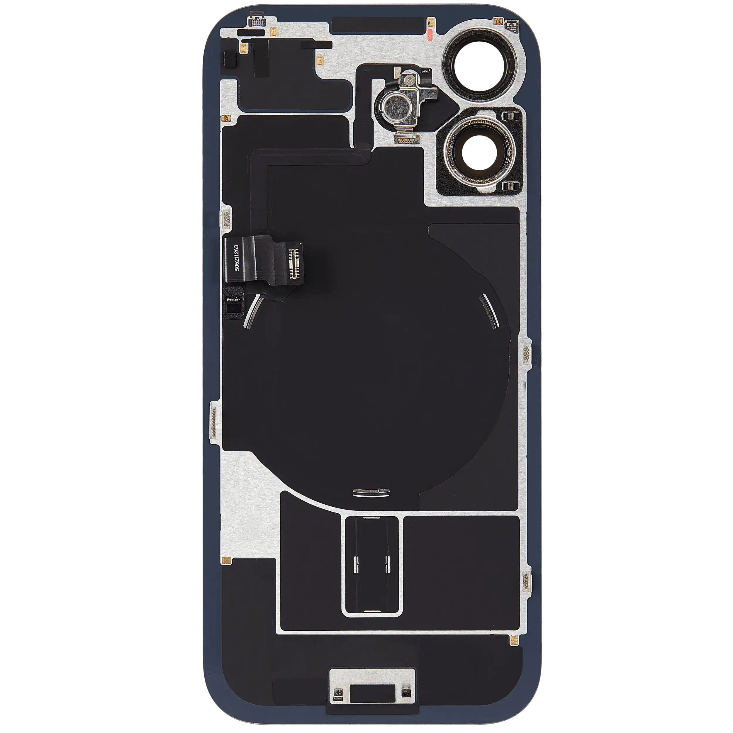 Back Cover with MagSafe Magnet, NFC & Flash Flex Cable for iPhone 17 (Used OEM Part, Grade A, Black)
