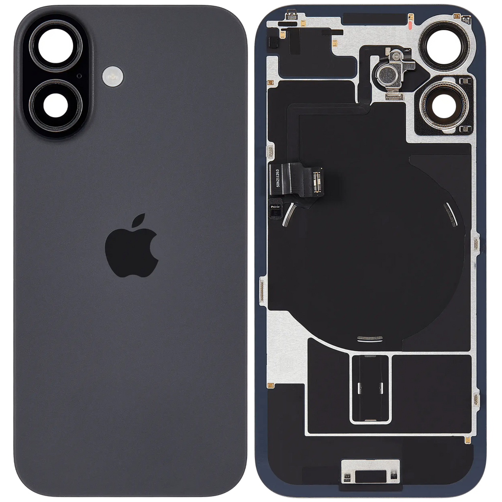Back Cover with MagSafe Magnet, NFC & Flash Flex Cable for iPhone 17 (Used OEM Part, Grade A, Black)