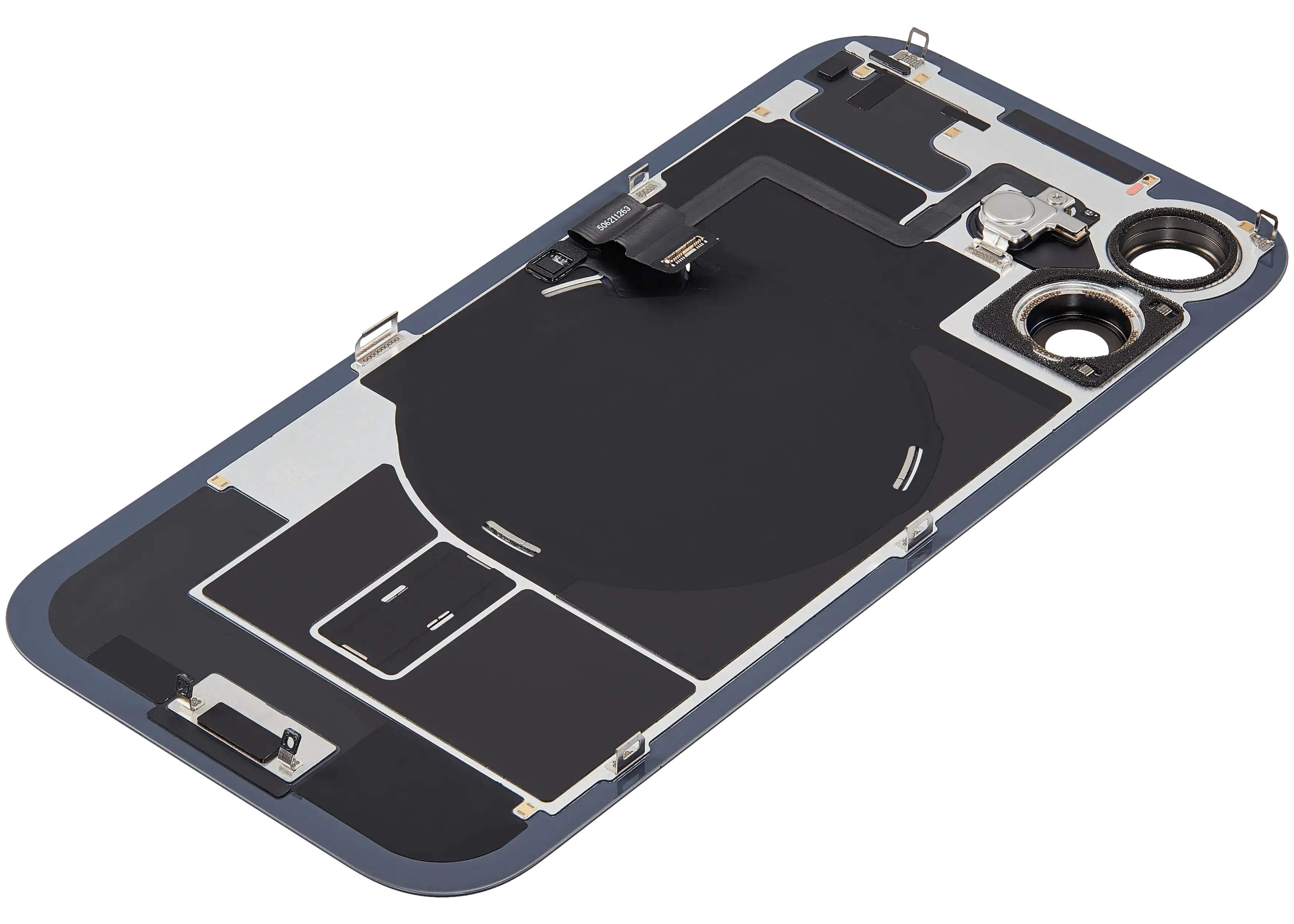 Back Cover with MagSafe Magnet, NFC & Flash Flex Cable for iPhone 17 (Used OEM Part, Grade A, Black)