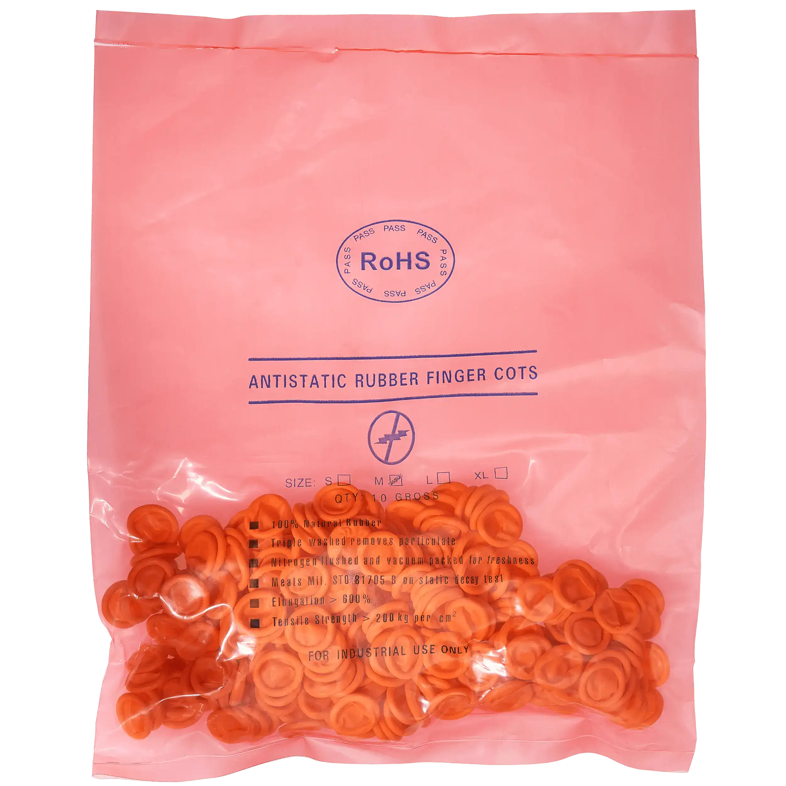 Antistatische Gummi-Fingerlinge (100 Pack)