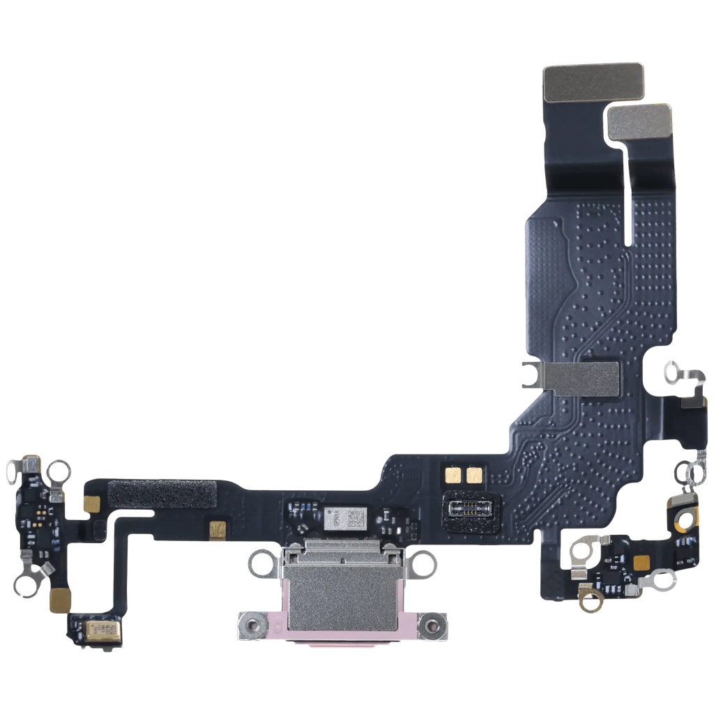 Ladebuchse Flexkabel mit Platine für iPhone 15 (Original OEM) (Pink)