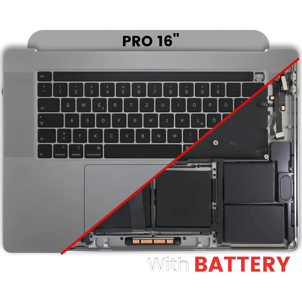 Topcase mit Akku und Tastatur für MacBook Pro 16" (A2141 / Mid 2019) – Deutsche