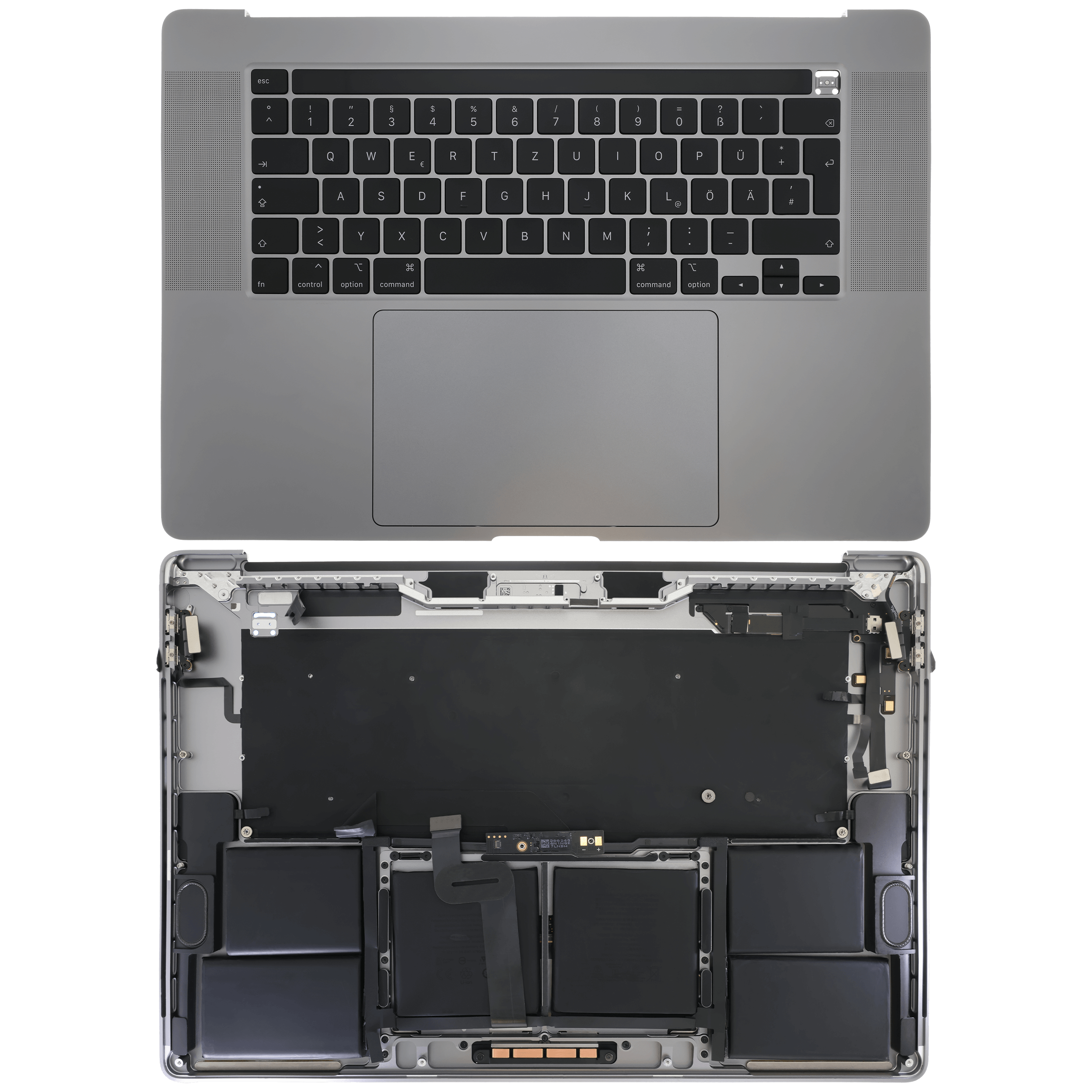 Topcase mit Akku und Tastatur für MacBook Pro 16" (A2141 / Mid 2019) – Deutsche