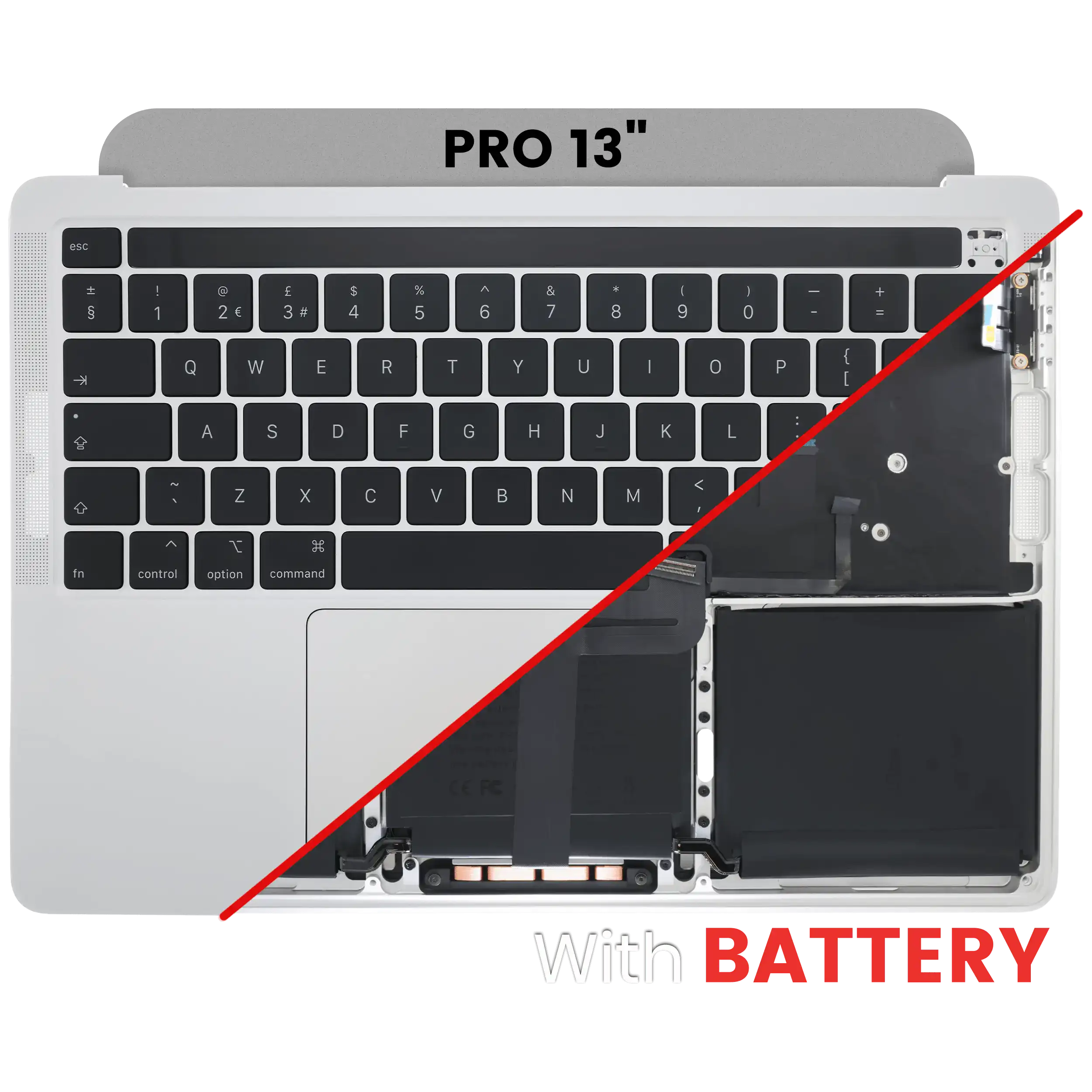 MacBook Pro 13 A2289 Top Case mit Akku & UK Tastatur Silber
