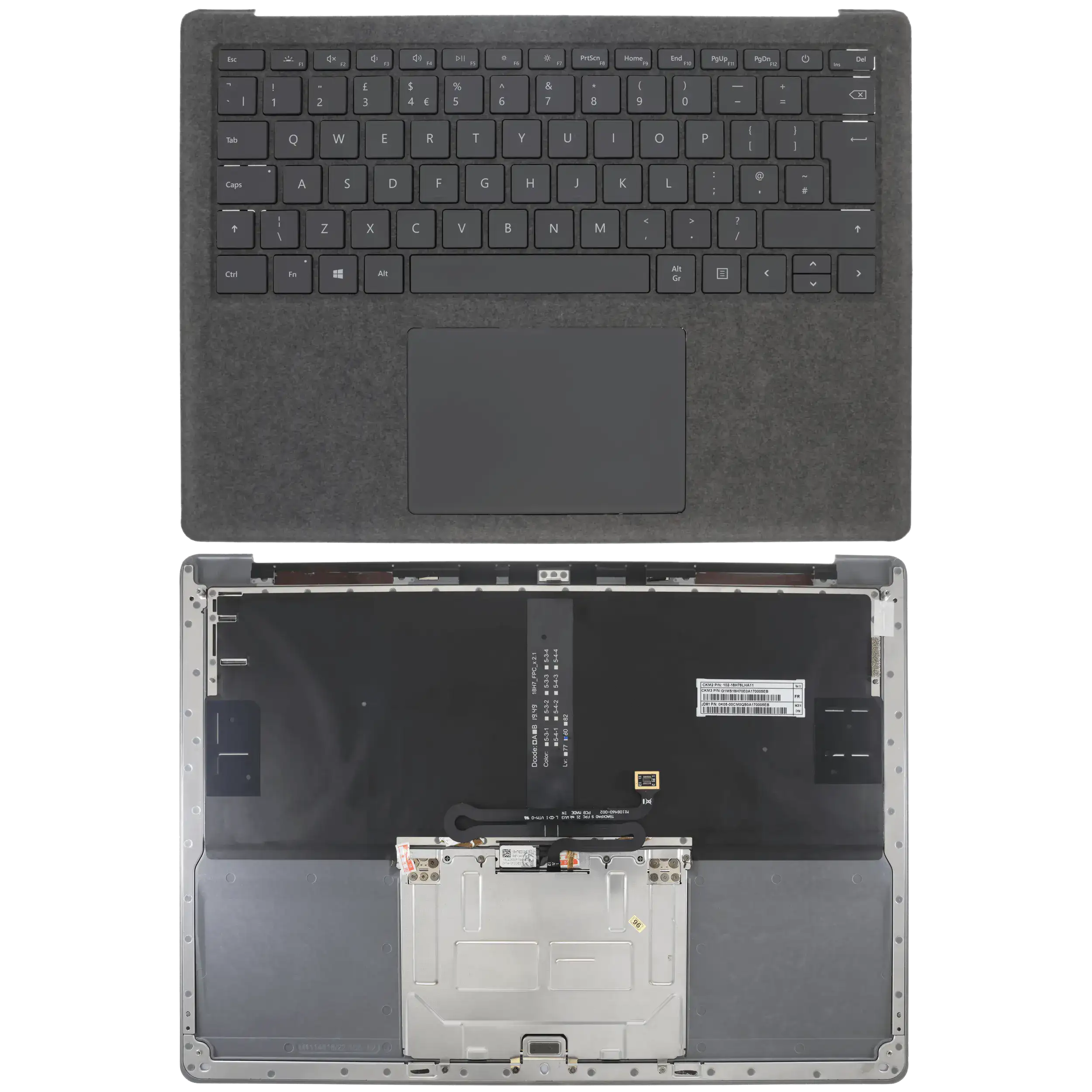 Top Case mit Tastatur für Surface Laptop 4 13,5" Spacegrau