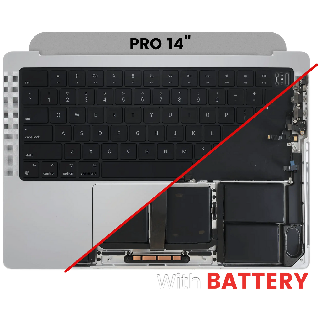 Topcase mit Akku und US-Tastatur für MacBook Pro 14" A2779 (2023) (Silber)