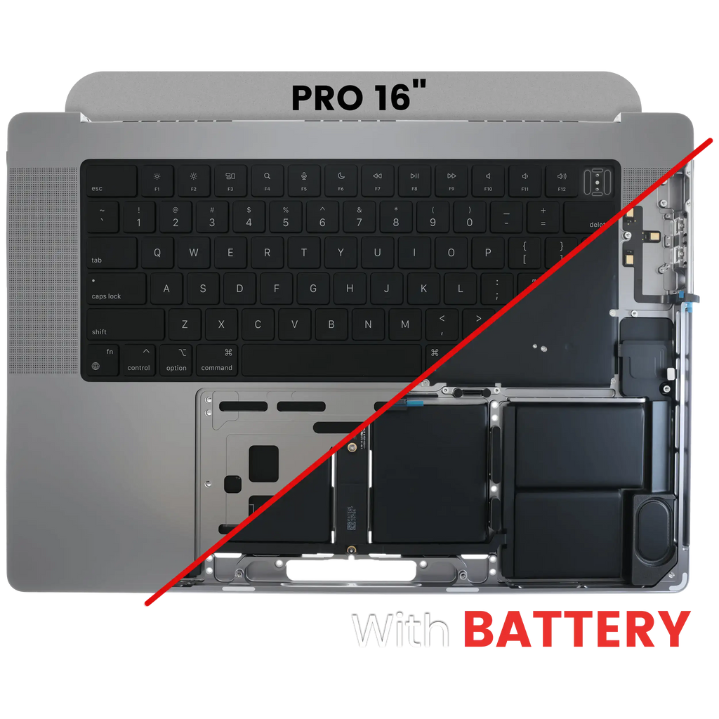 Top Case mit Akku & Tastatur (ISO) für MacBook Pro 16" A2780 Silber OEM