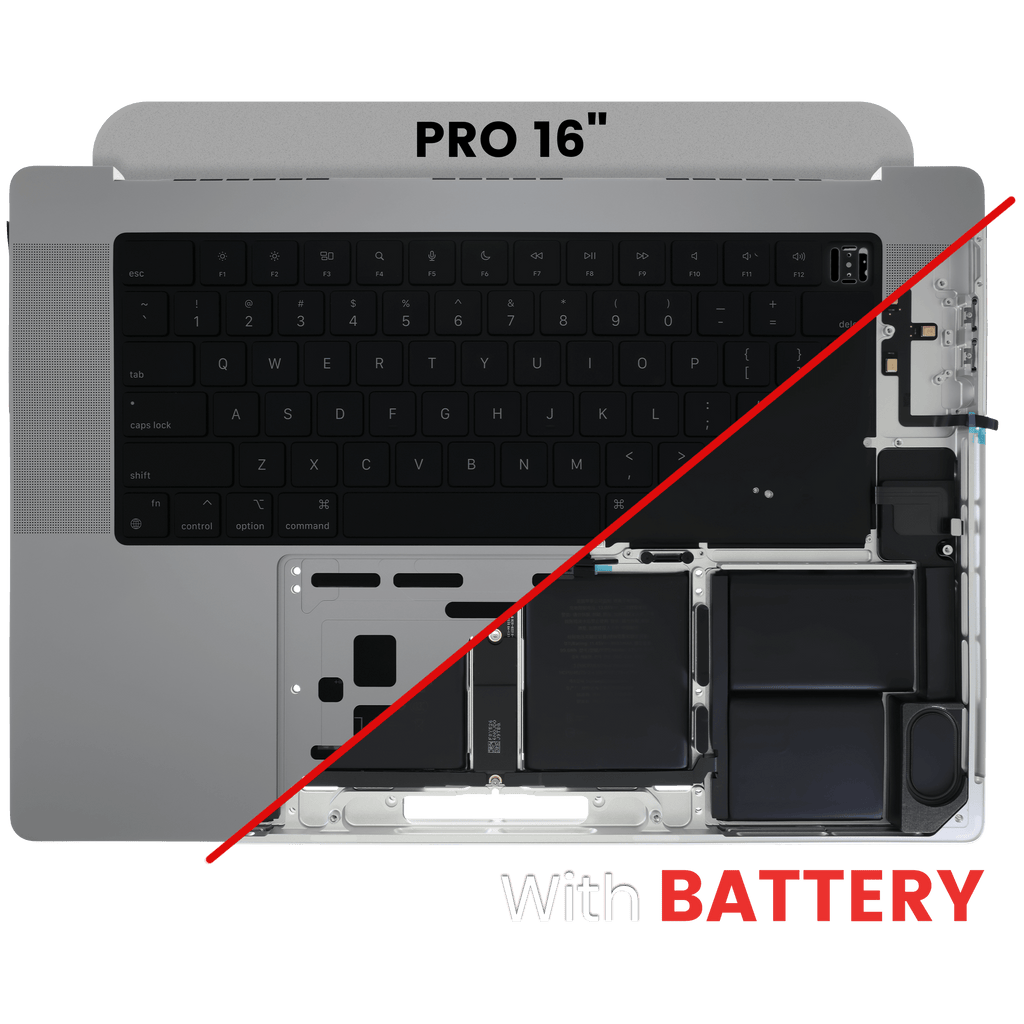 Original OEM Top Case mit Akku & US-Tastatur für MacBook Pro 16" A2780 Silber