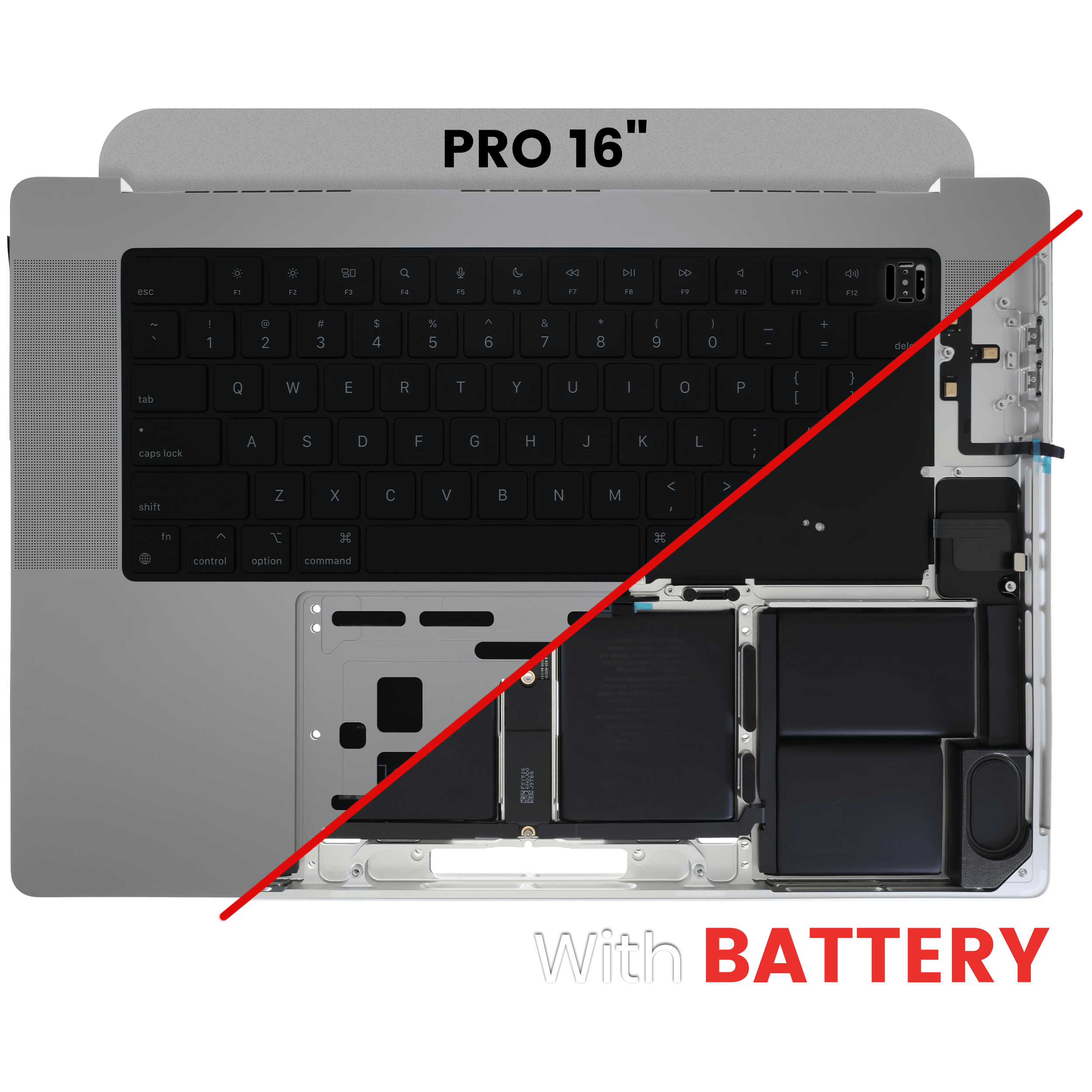Original OEM Top Case mit Akku & US-Tastatur für MacBook Pro 16" A2780 Silber