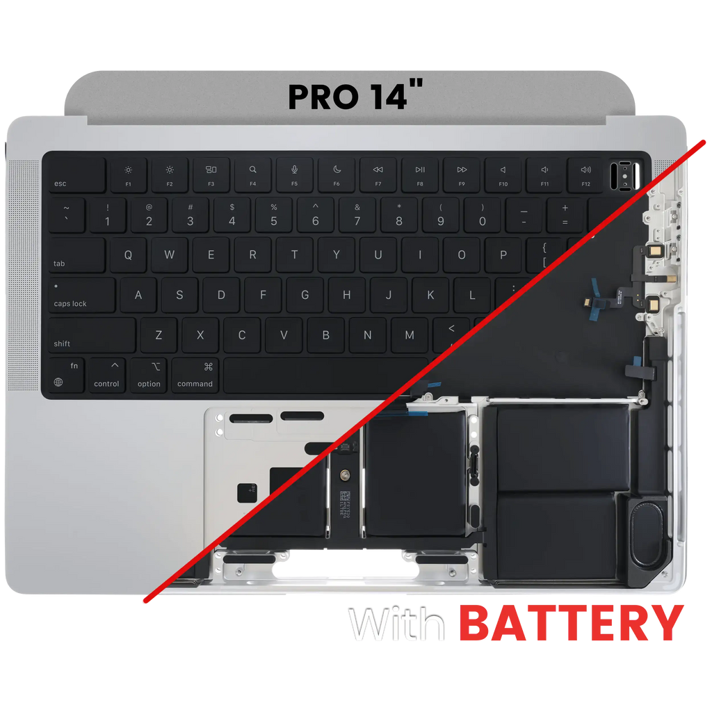 Top Case with Battery and Keyboard for MacBook Pro 14" A2442 (2021) Pro / Max / Pro 14" A2779 (2023) (Original OEM) (US Keyboard) (Silver)