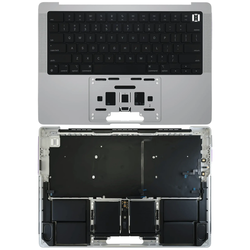 Top Case with Battery and Keyboard for MacBook Pro 14" (A3185 / 2024) (Original OEM) (US Keyboard) (Silver)