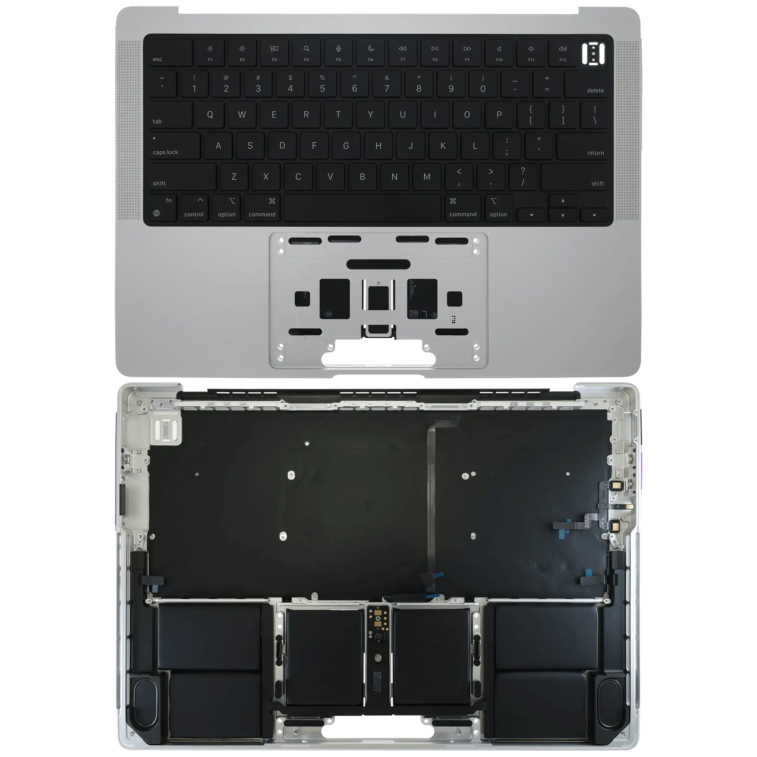 Top Case with Battery and Keyboard for MacBook Pro 14" (A3185 / 2024) (Original OEM) (US Keyboard) (Silver)