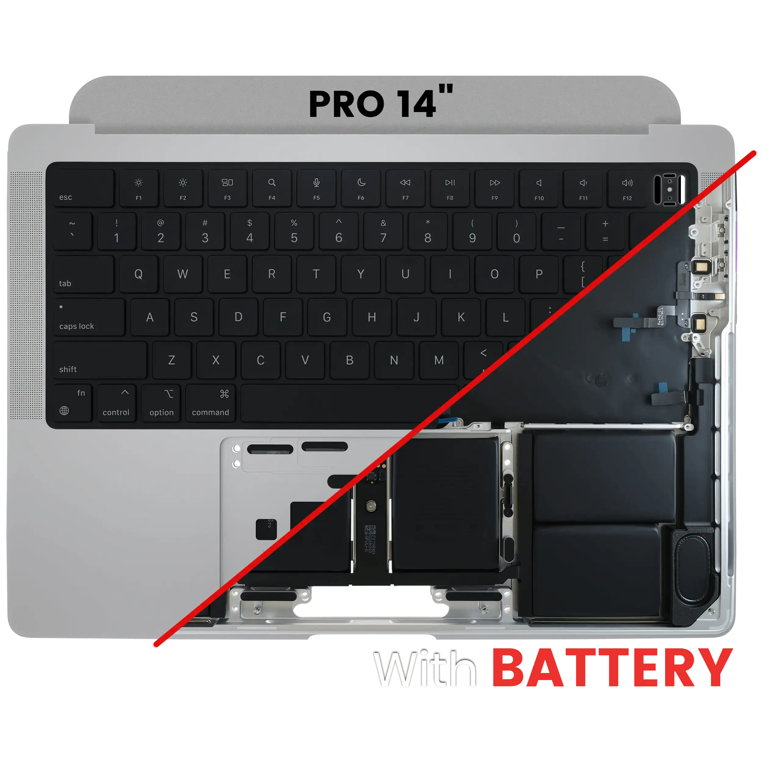 Apple Top Case mit Akku Tastatur ISO MacBook Pro 14" A3185 OEM Space Schwarz
