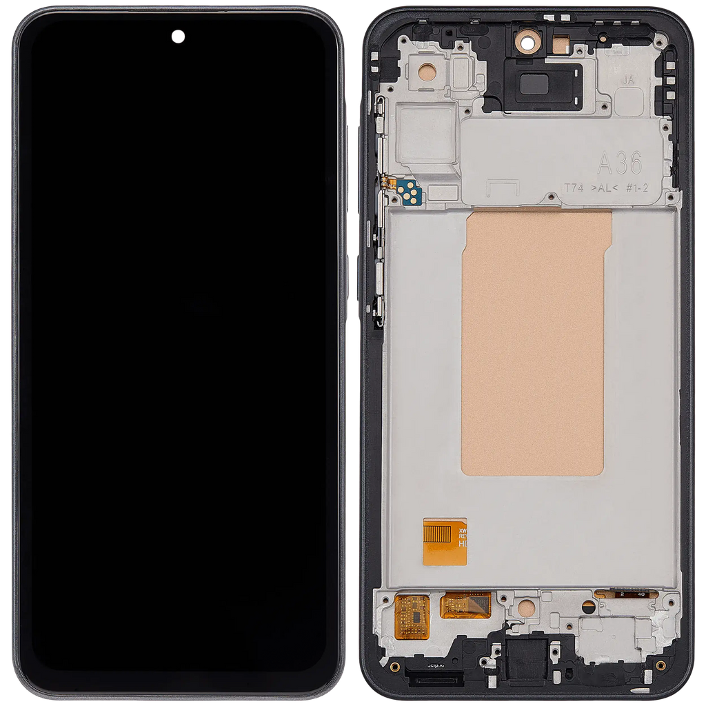 LCD-Display mit Rahmen für Samsung Galaxy A36 5G (A366/ 2025)(6.58") (US-Version) (Aftermarket : incell) (Schwarz)