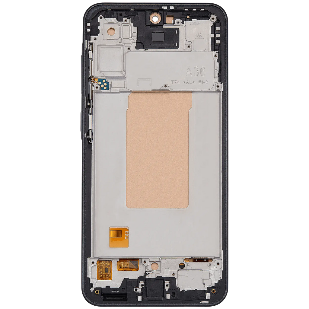 LCD-Display mit Rahmen für Samsung Galaxy A36 5G (A366/ 2025)(6.58") (US-Version) (Aftermarket : incell) (Schwarz)