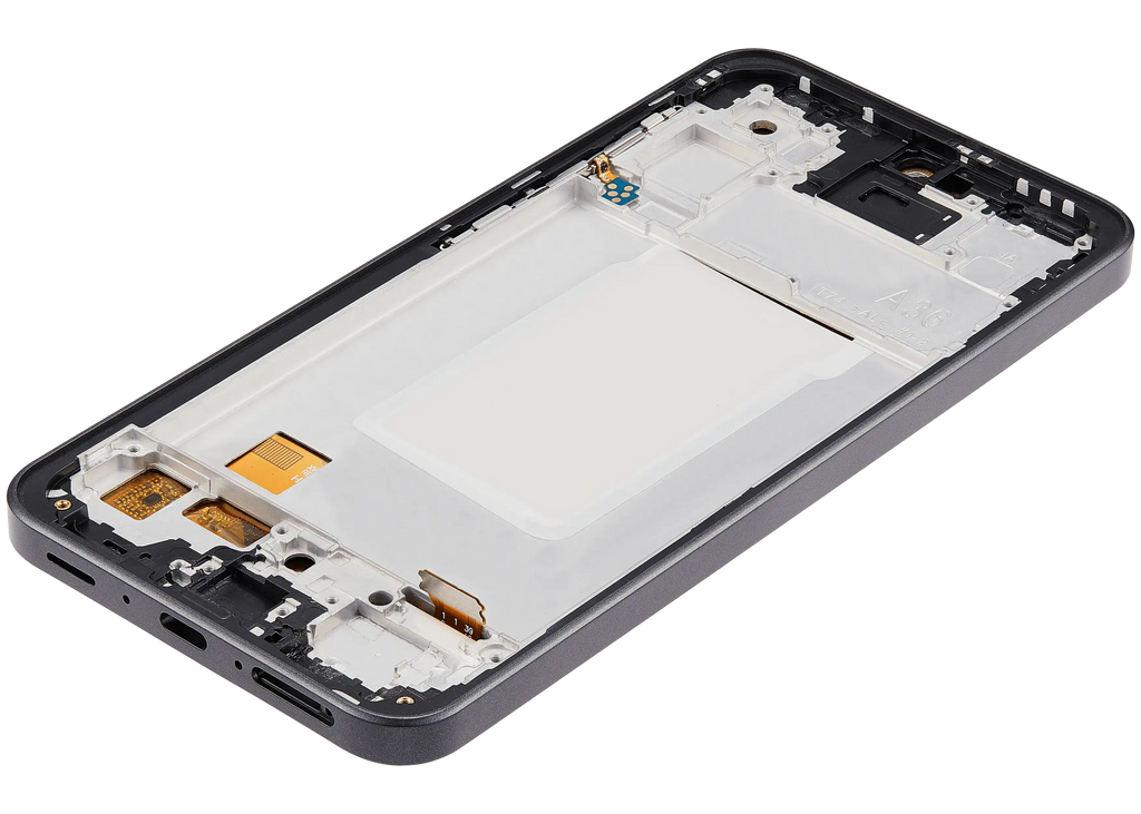 LCD-Display mit Rahmen für Samsung Galaxy A36 5G (A366/ 2025)(6.58") (US-Version) (Aftermarket : incell) (Schwarz)