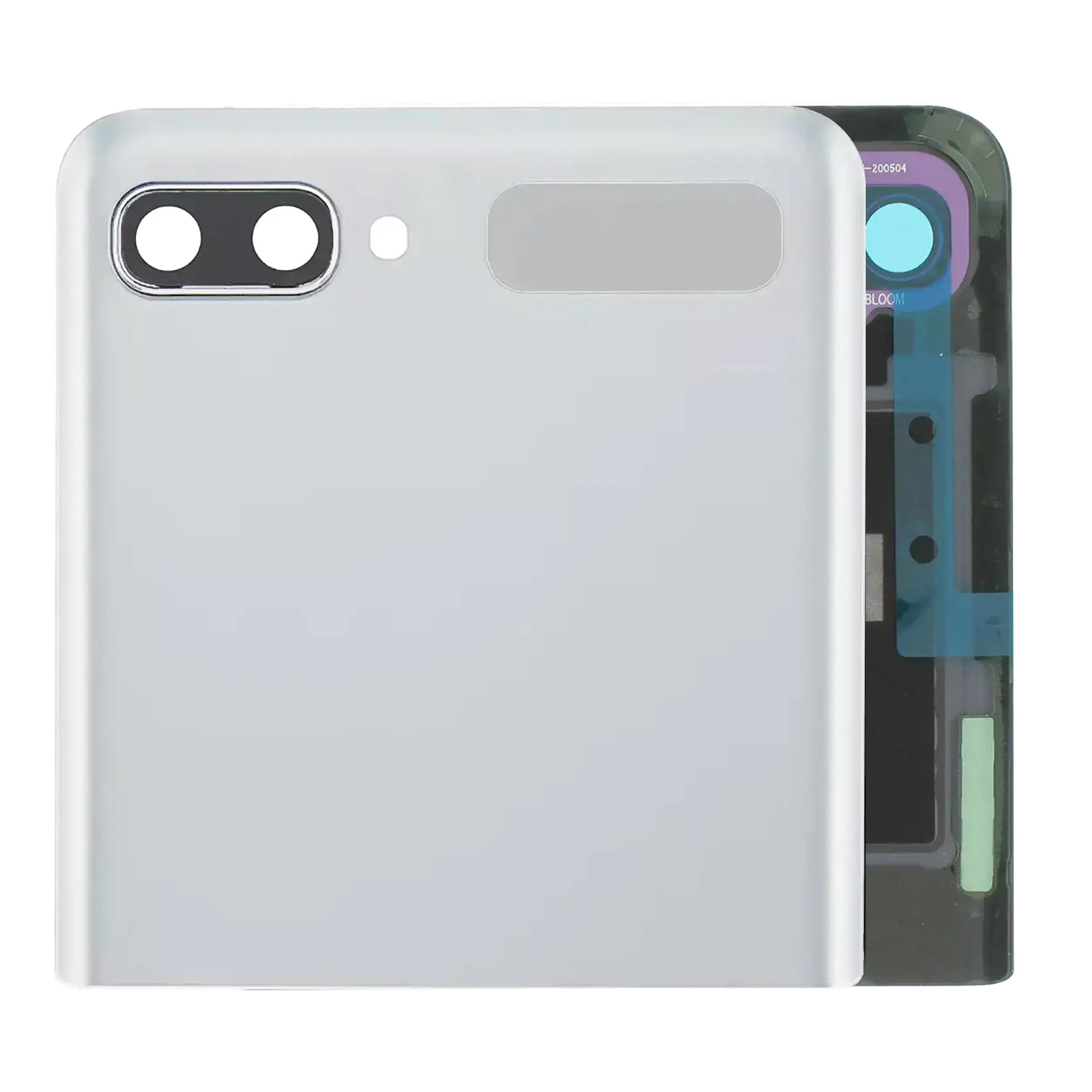 Outer OLED-Display mit Rahmen für Samsung Galaxy Z Flip 4G (F700) / Z Flip 5G (F707) (Service Pack) (Mystic White)