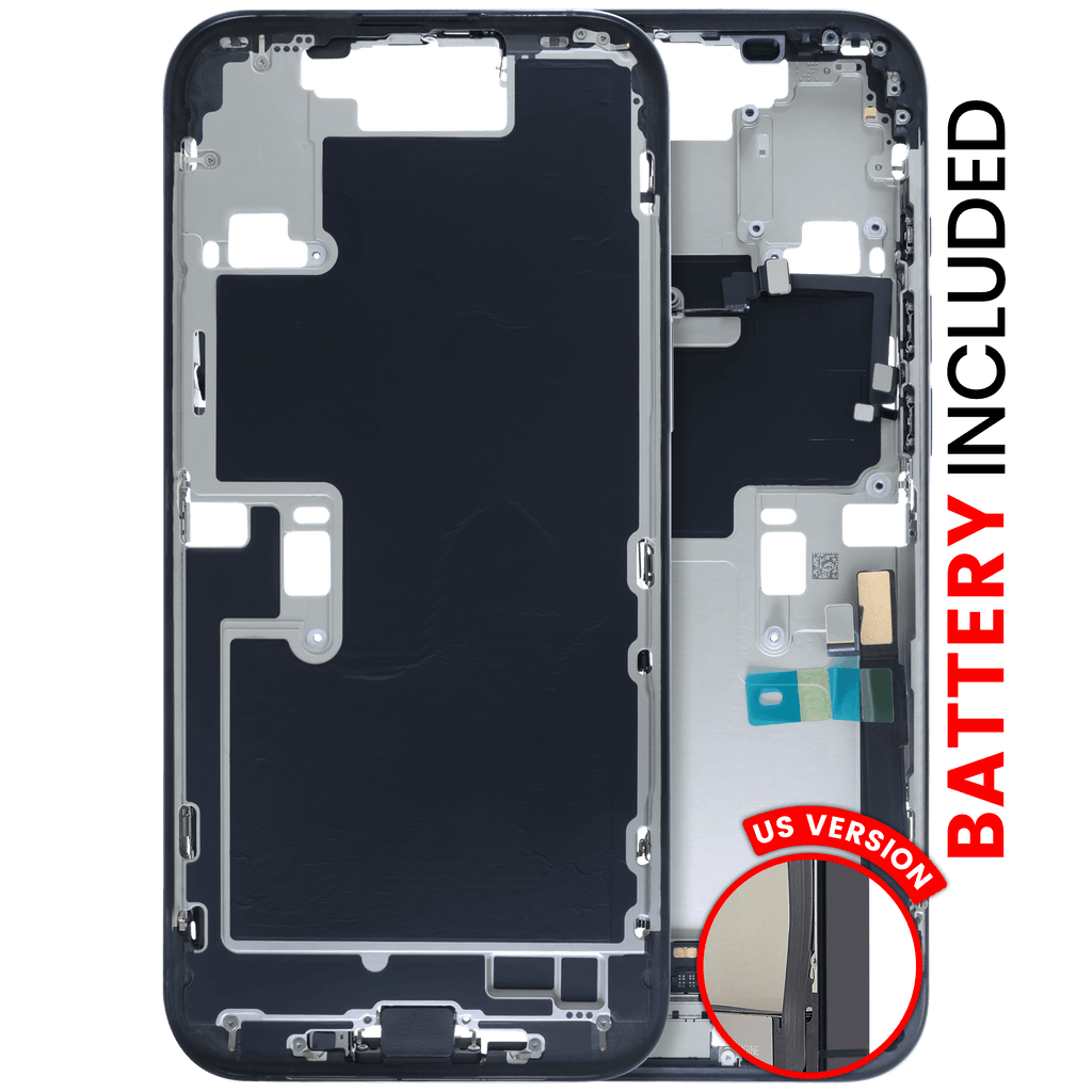 Backcover/Rahmen mit Akku für iPhone 16 Pro Max (Original OEM) (US-Version) (Schwarz Titanium)