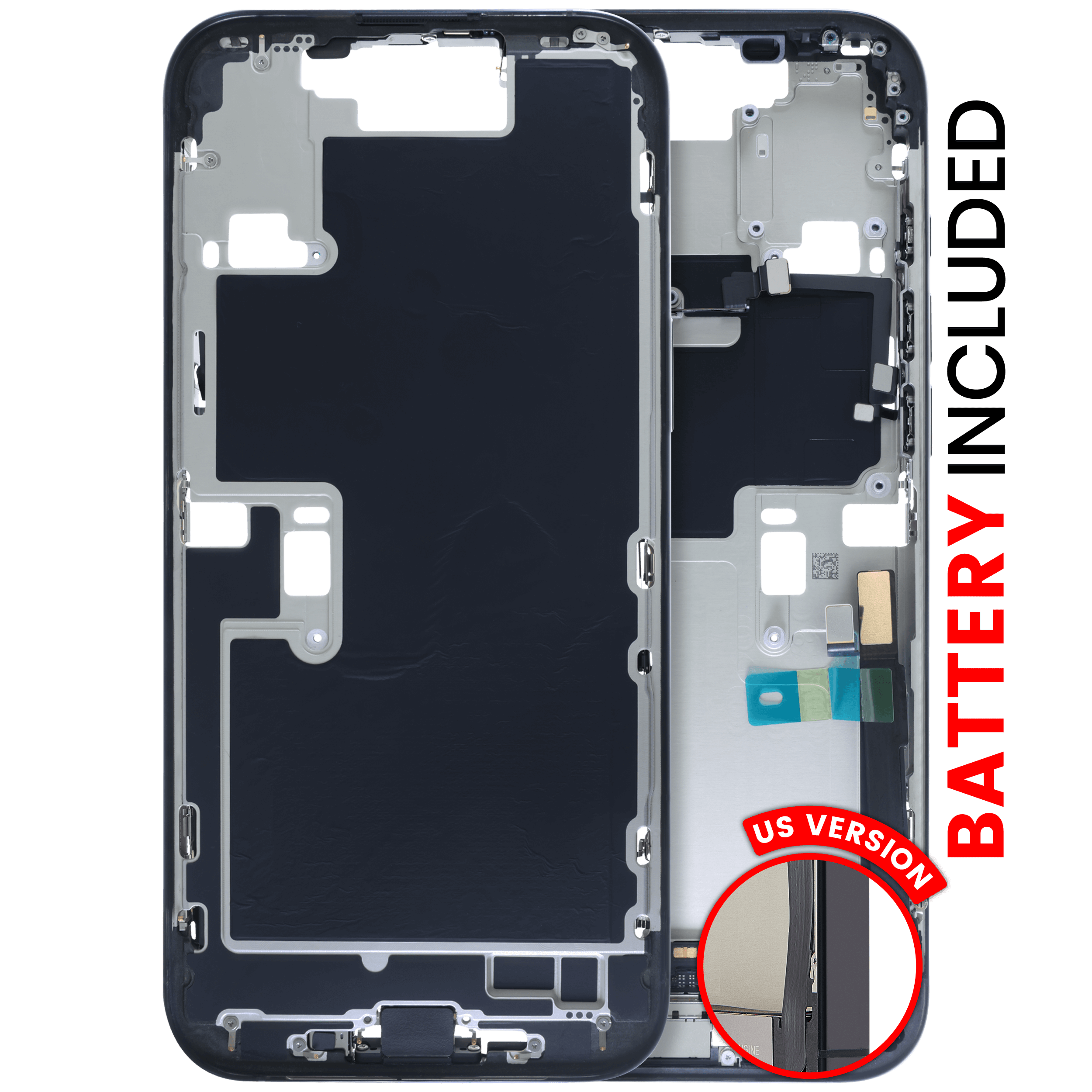 Backcover/Rahmen mit Akku für iPhone 16 Pro Max (Original OEM) (US-Version) (Schwarz Titanium)