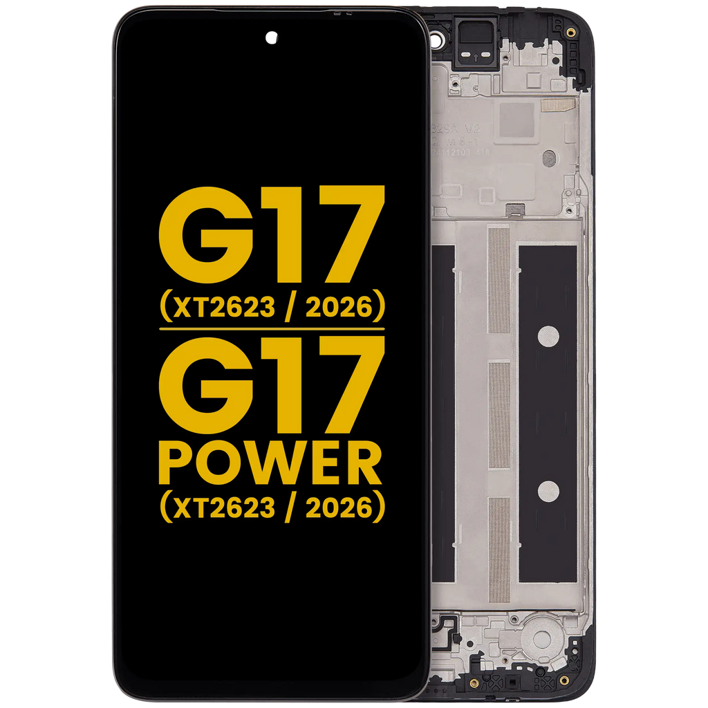 LCD-Display mit Rahmen für Motorola Moto G17 (XT2623 / 2026) / G17 Power (XT2623 / 2026) (Refurbished) (Alle Farben)