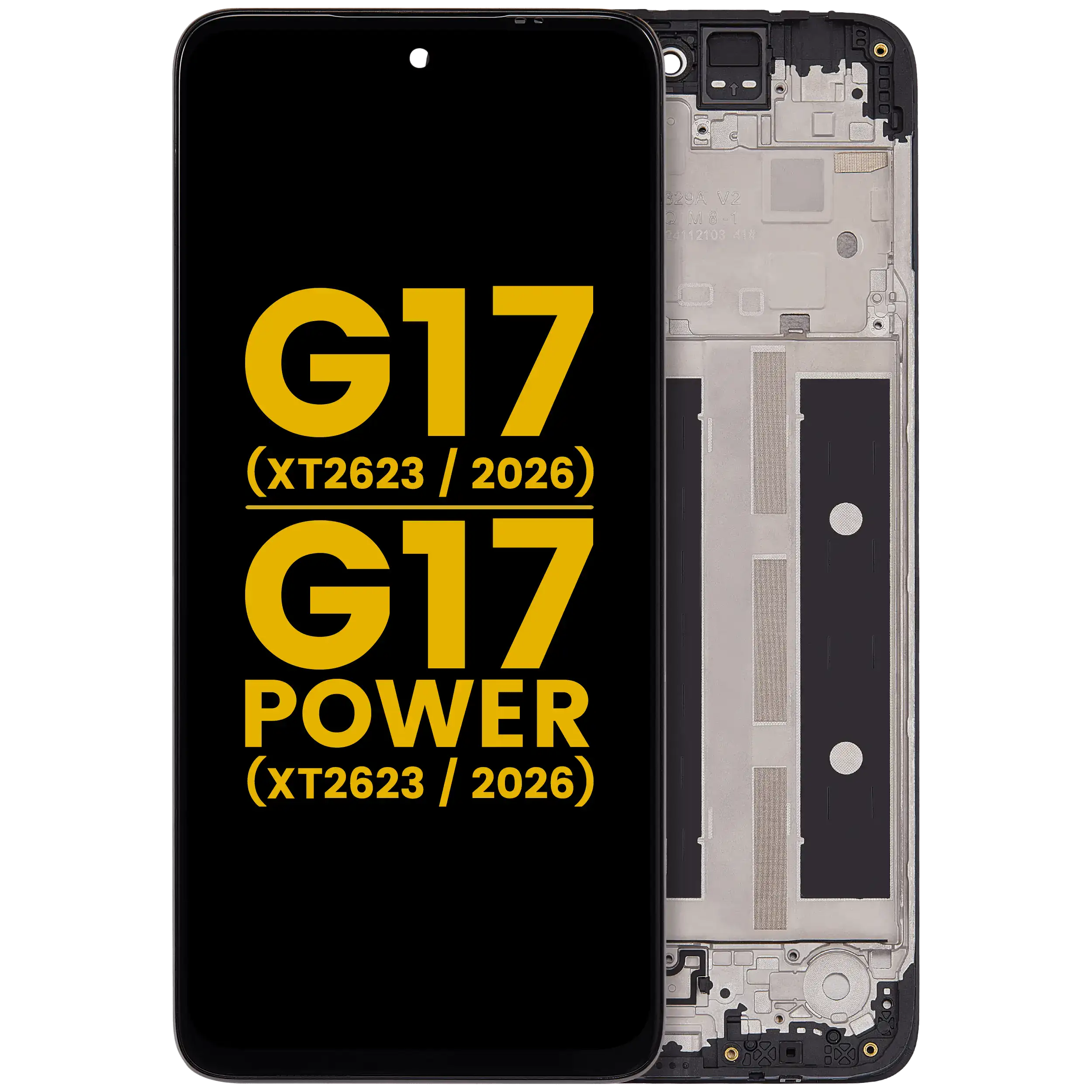 LCD-Display mit Rahmen für Motorola Moto G17 (XT2623 / 2026) / G17 Power (XT2623 / 2026) (Refurbished) (Alle Farben)