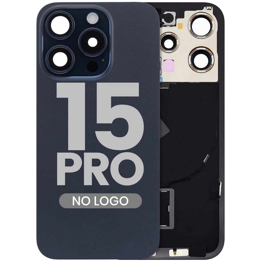 Backcover m. MagSafe, NFC & Blitz-Flexkabel f. iPhone 15 Pro, Blau Titan (Afterm