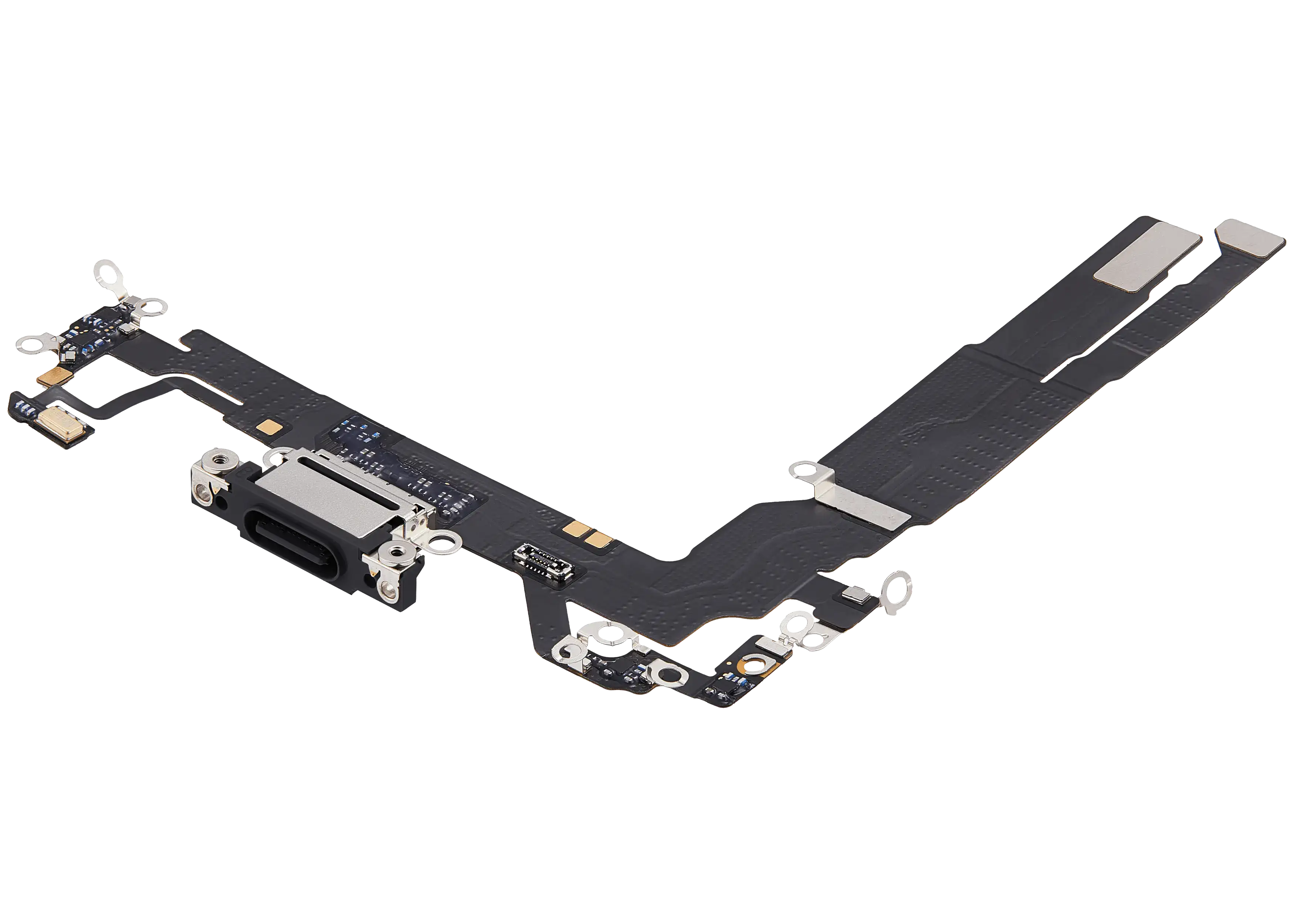 Ladebuchse Flex Cable für iPhone 17 (gebrauchter OEM-Ausbau) (Schwarz)