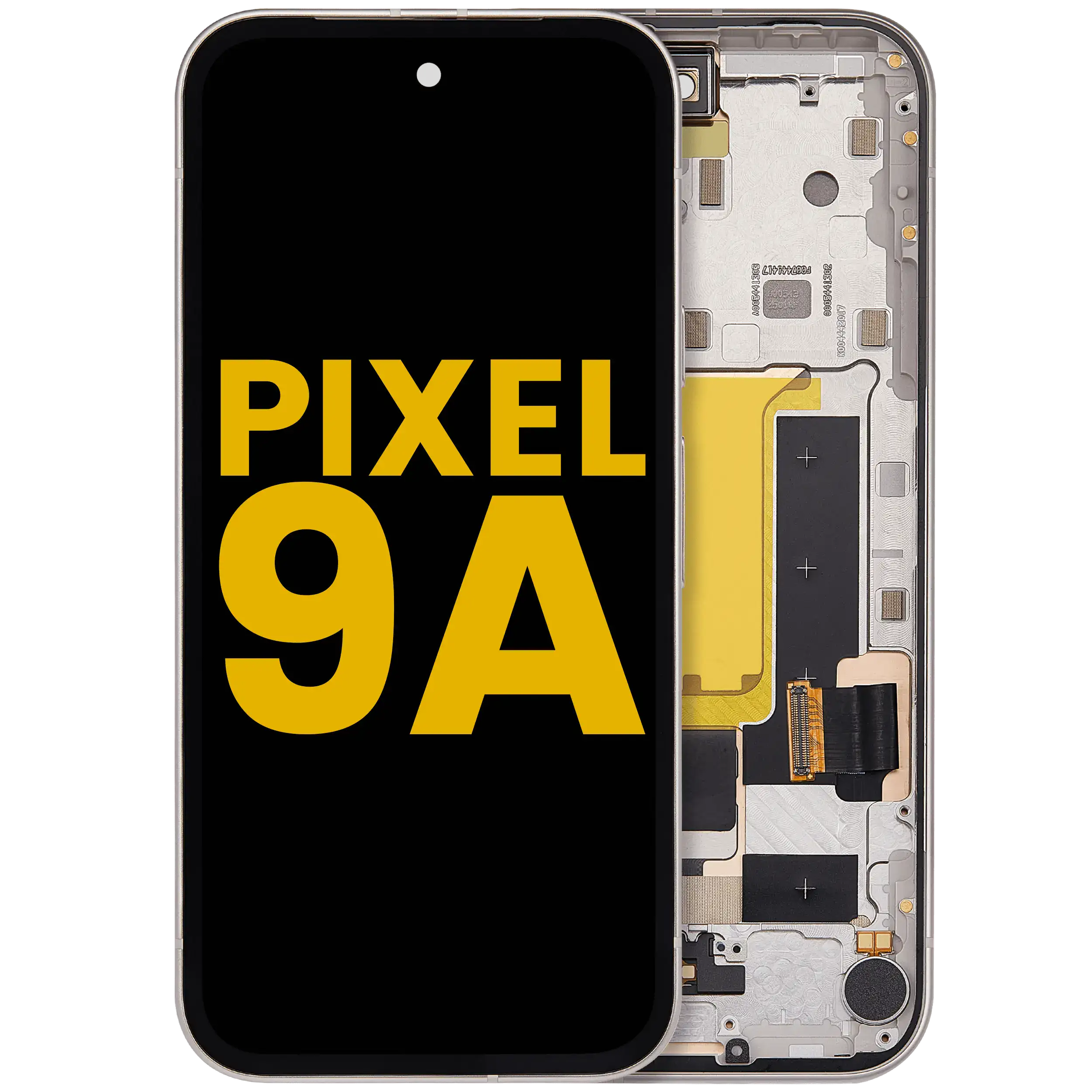 OLED-Display mit Rahmen Compatible (mit Fingerprint Sensor) für Google Pixel 9A (Refurbished) (Porcelain)