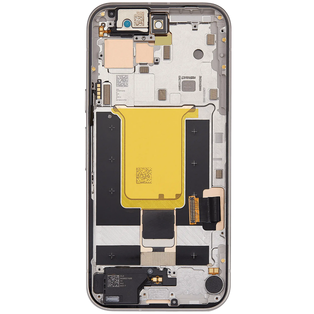 OLED-Display mit Rahmen Compatible (mit Fingerprint Sensor) für Google Pixel 9A (Refurbished) (Porcelain)