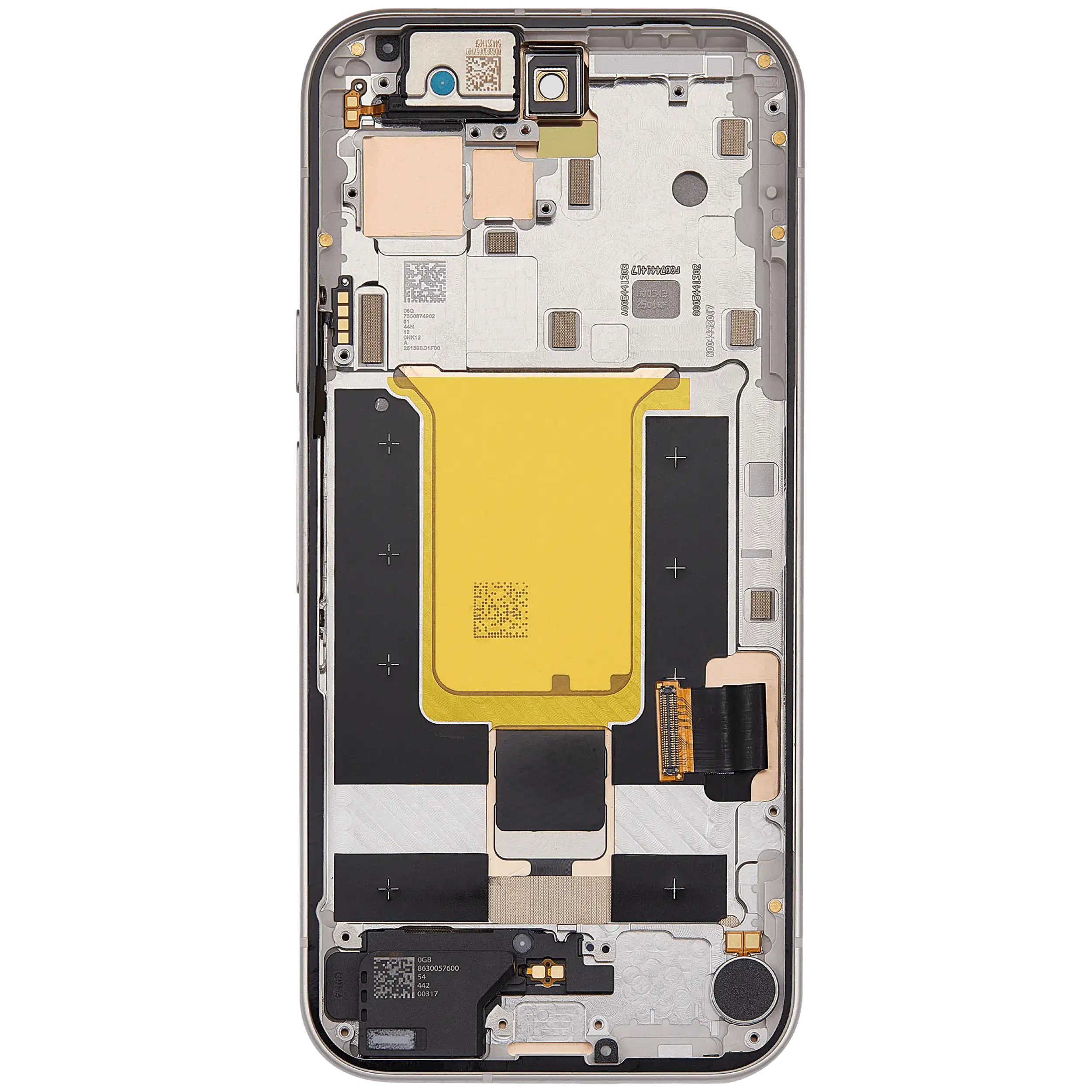 OLED-Display mit Rahmen Compatible (mit Fingerprint Sensor) für Google Pixel 9A (Refurbished) (Porcelain)